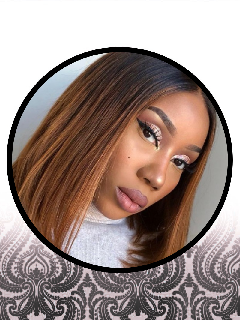 10" Straight Ombre-Chocolate Brown Lace Frontal Grade10 Wig