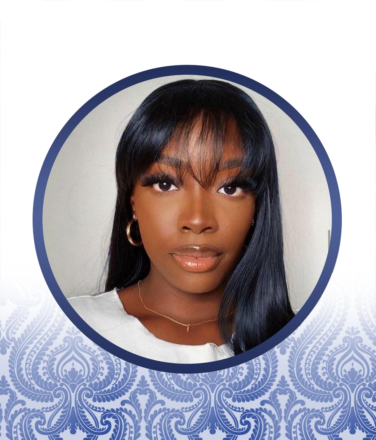 20 inch Straight Closure Fringe Wig