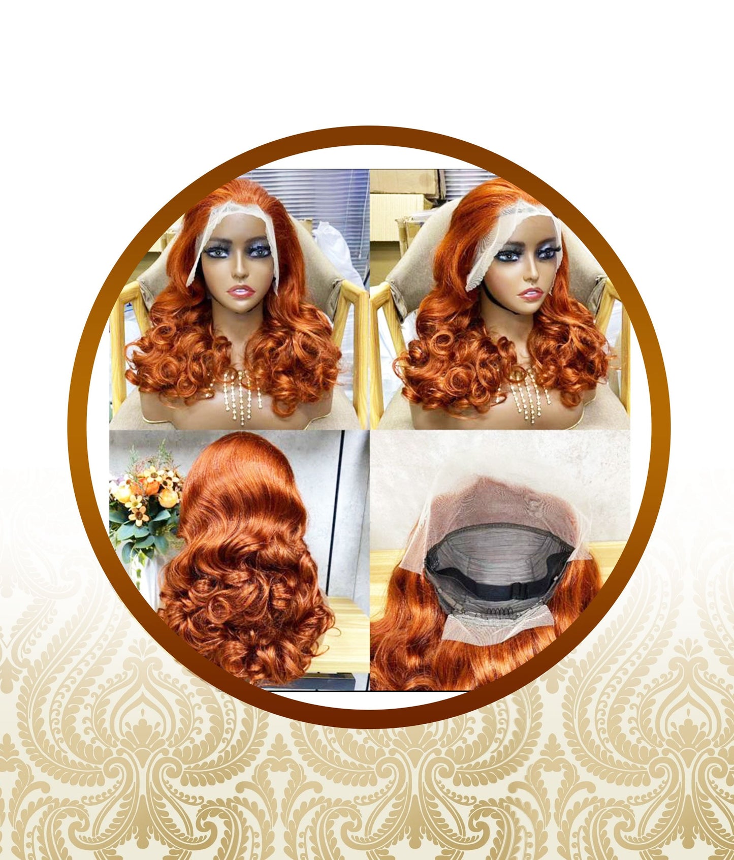 24" Glueless Orange Bouncy Body-Loose Wave Double-Drawn Unit