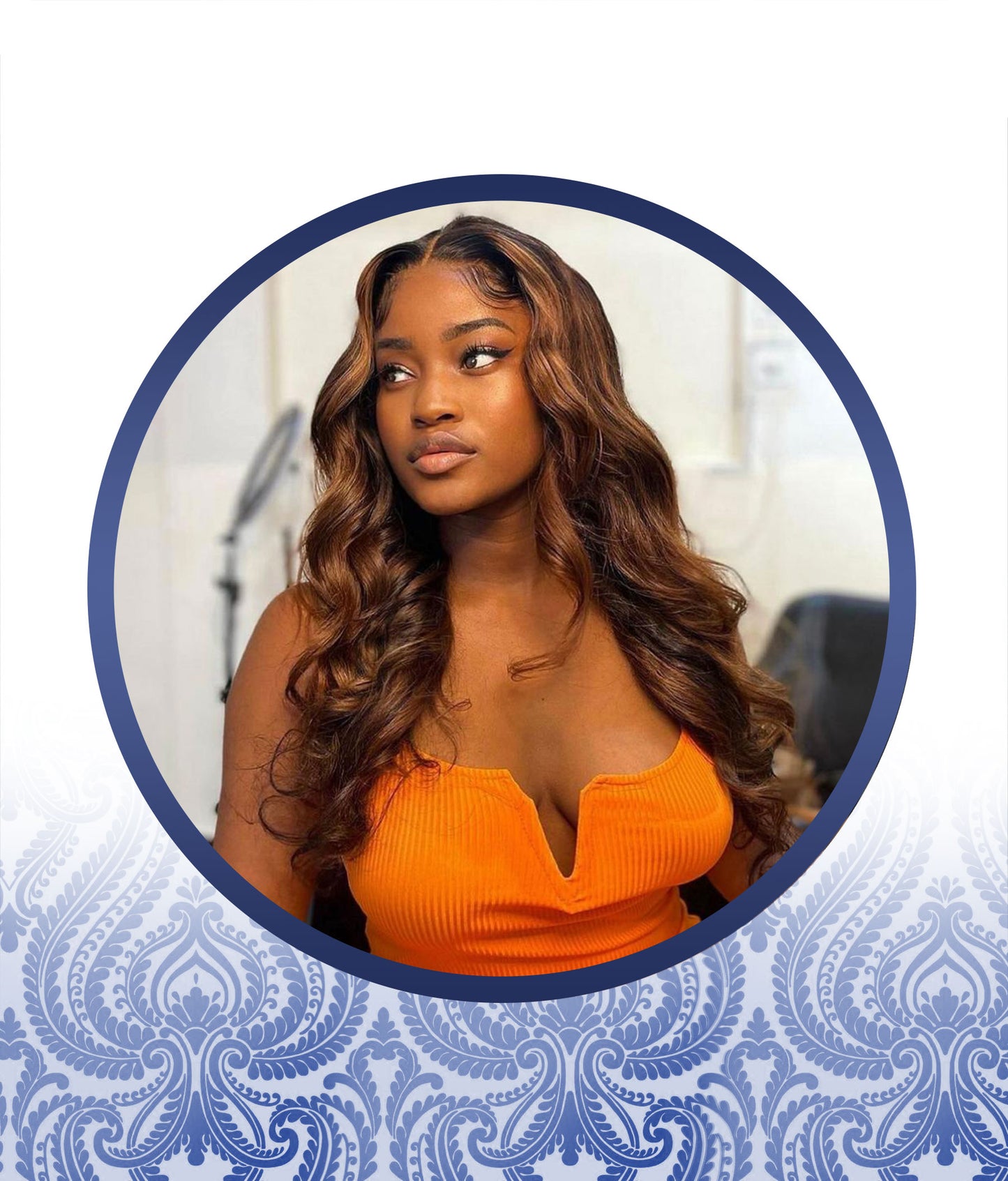 24" SUMMER CHOCOLATE BROWN LACE FRONTAL BODY WAVE WIG