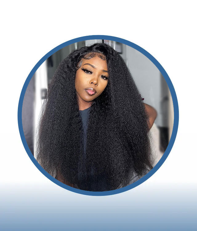 28" Lace Frontal Kinky Straight Pre-plucked Fully Customized Wig