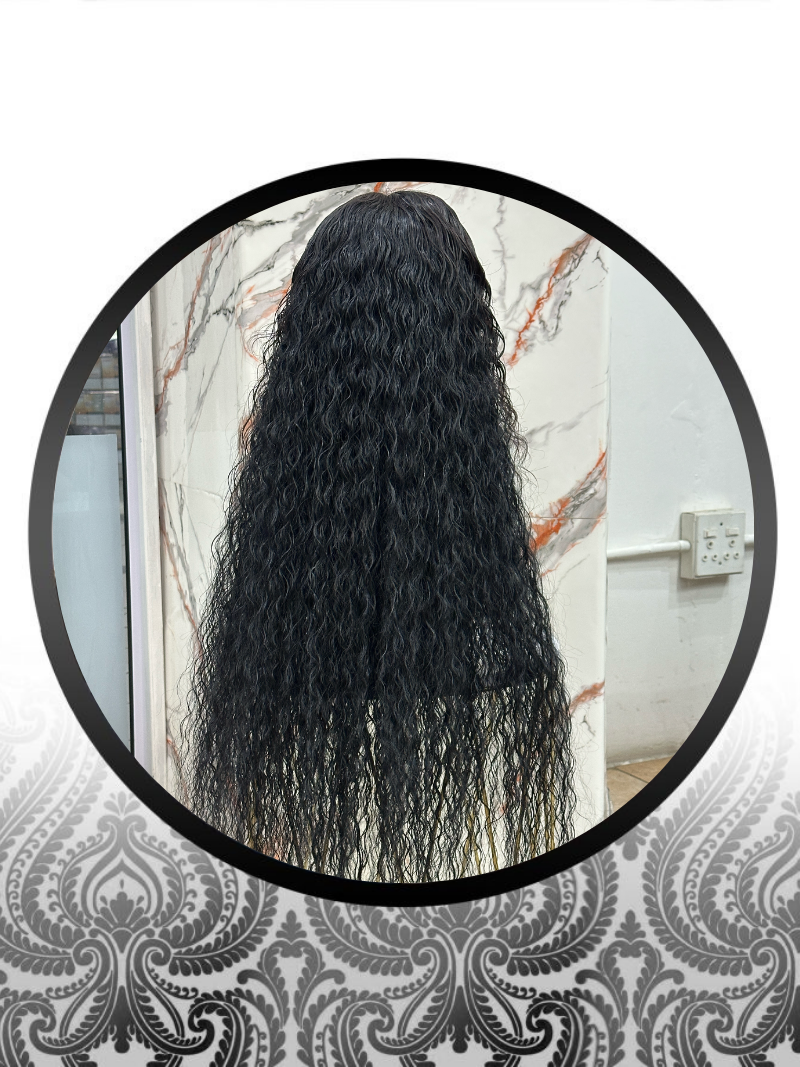 30″ Waterwave Human HairBlend Glueless Lace Frontal