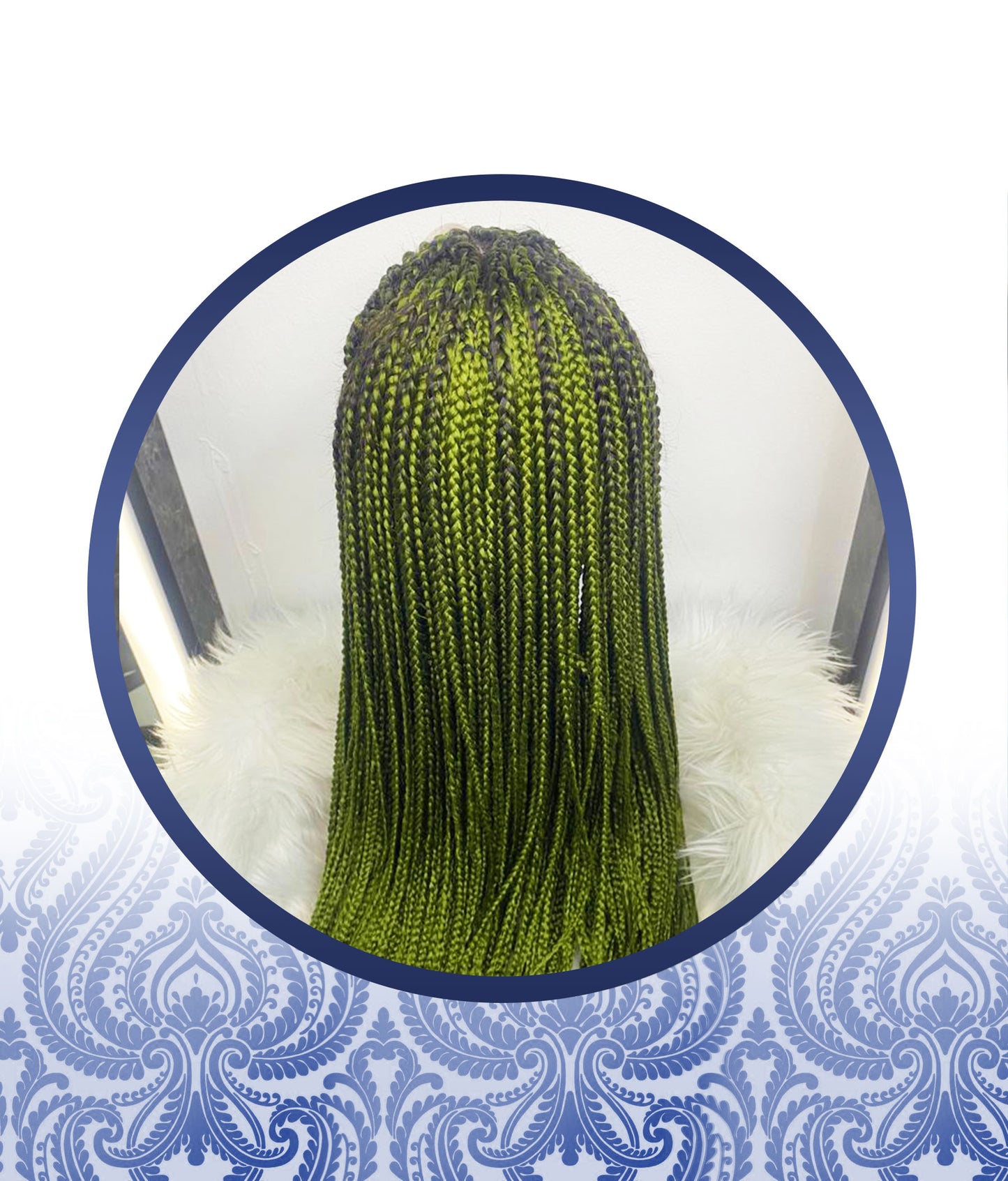 Full Frontal Weaved Braided Wig