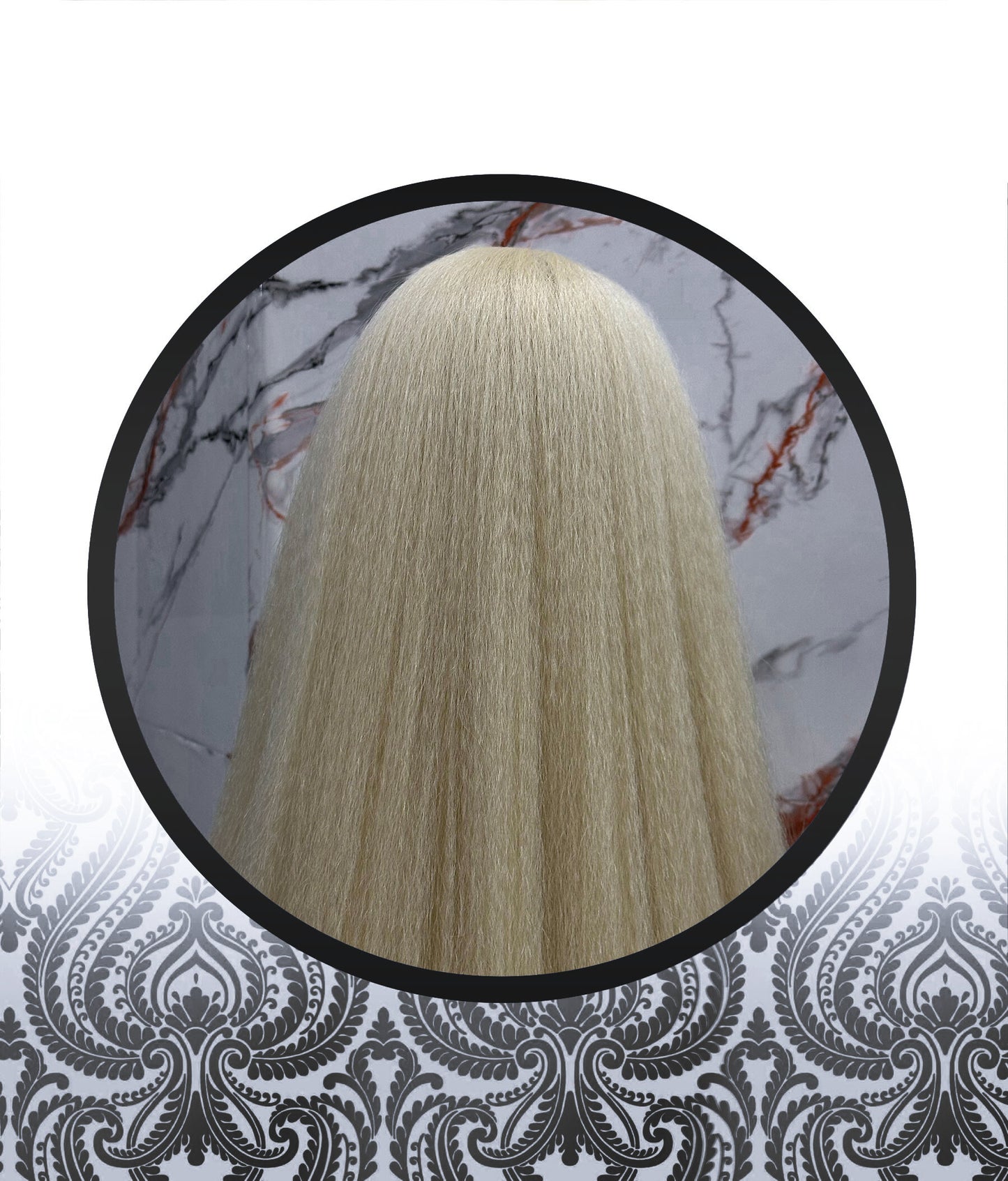 36″ Kinky Straight Blonde Human HairBlend Glueless Lace Frontal