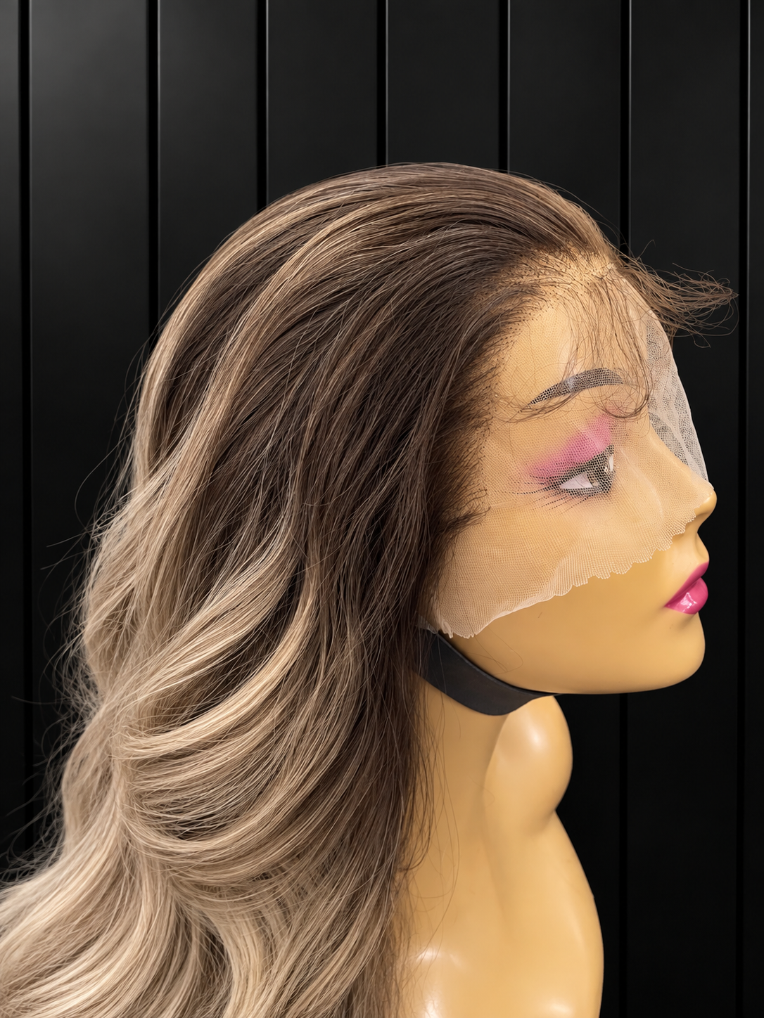 HUMAN HAIR BLEND - LACE FRONTAL OMBRE GREY BODY WAVE