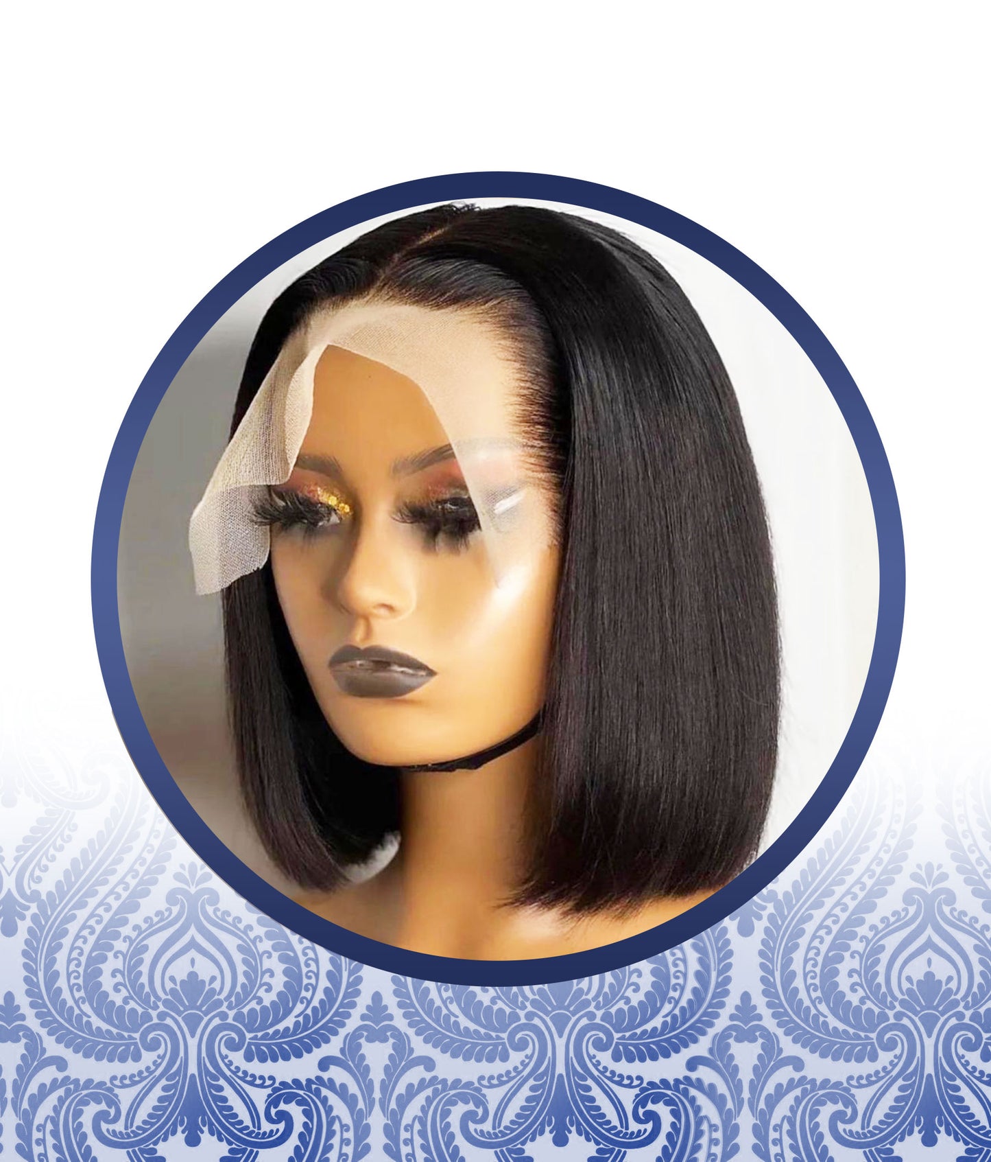 8" Ready-to-Wear Glueless Lace Frontal Bob Grd14A Wig
