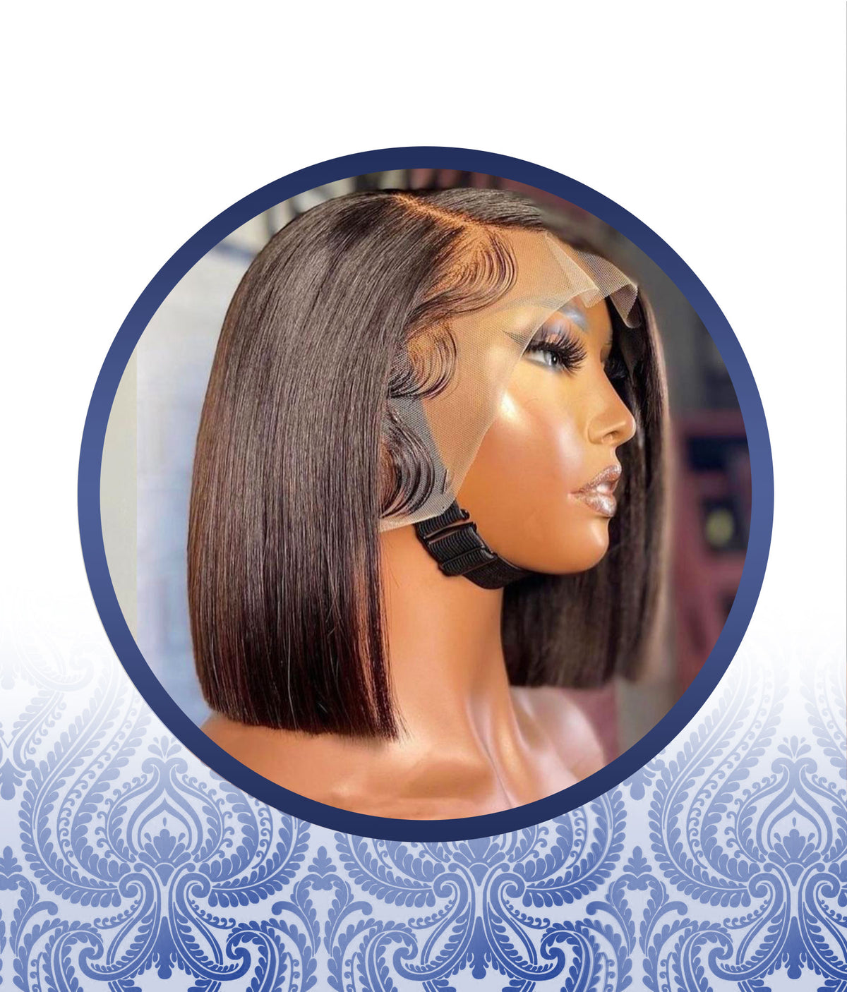 8" Ready-to-Wear Glueless Lace Frontal Bob Grd14A Wig