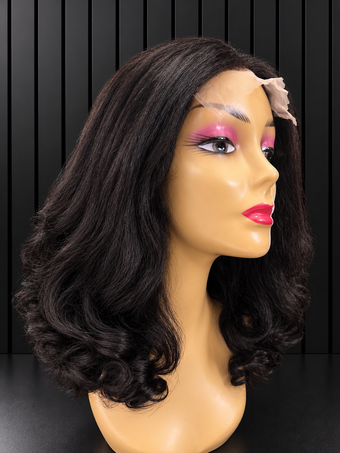 Glue-less 5x5 Kinky Straight with Bouncy Curls Wig