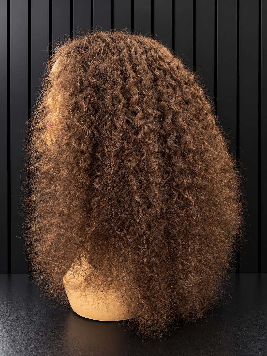 20" Glue-Less 5x5 Chocolate Brown Jerry Curl Peruca