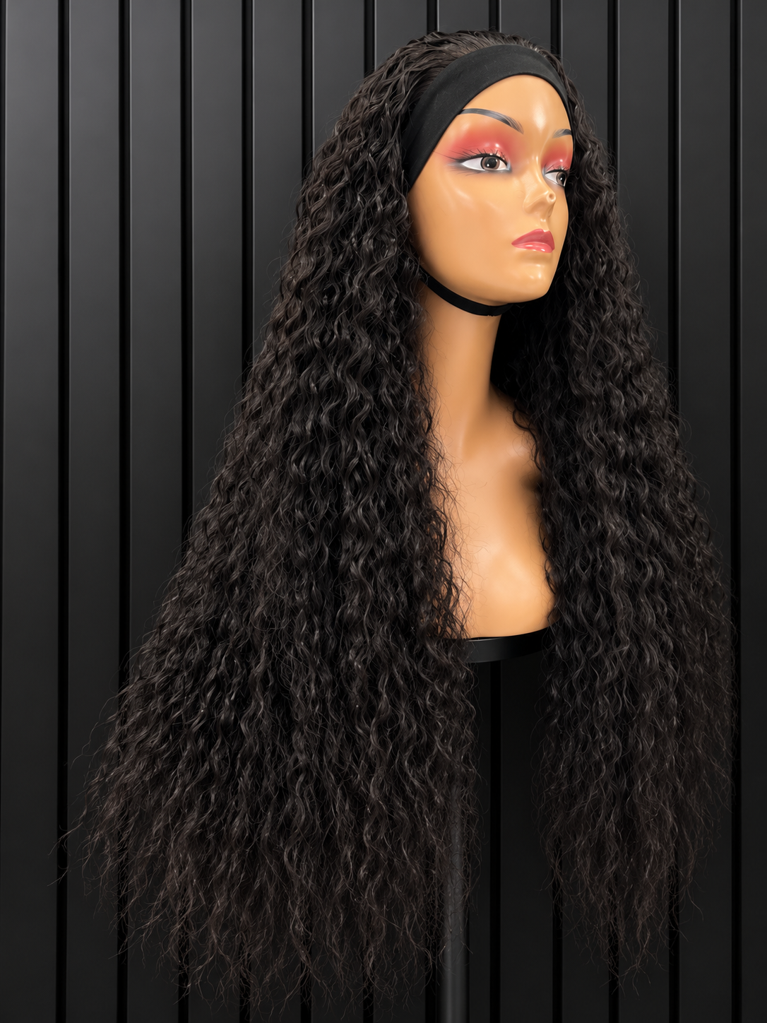 28” HUMAN HAIRBLEND GLUE-LESS WEAR AND GO WATERWAVE HEADBAND WIG