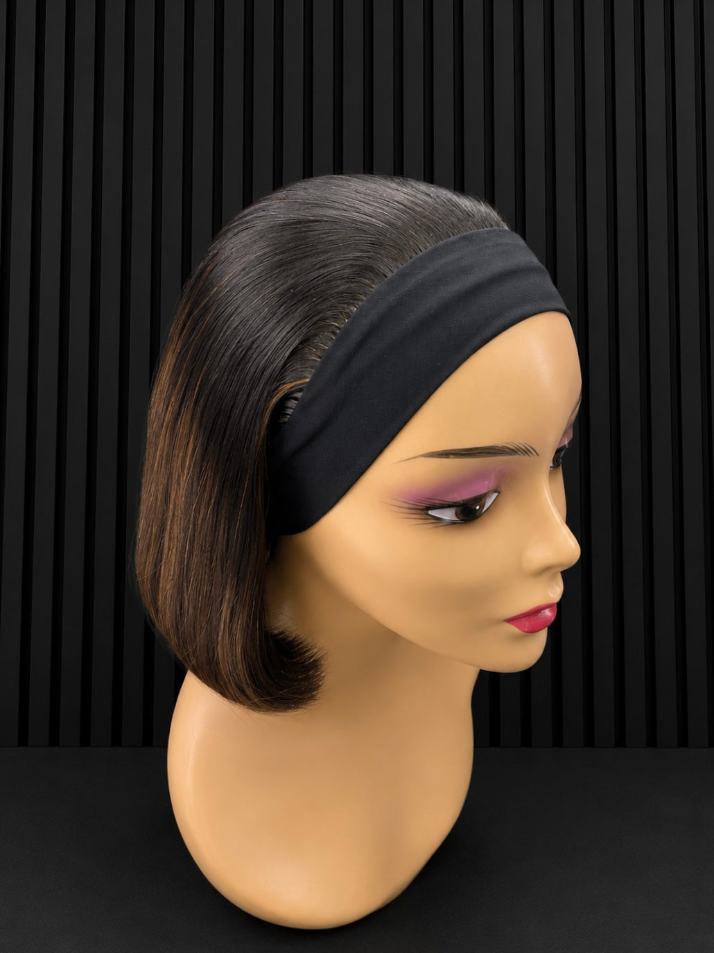 Headband Chocolate Brown Raw Single Donor Bone Straight Bob Peruca T1B/4# 10"