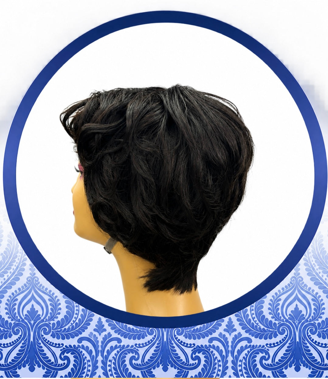 Natural Wavy Short Glueless Black Pixie Wig
