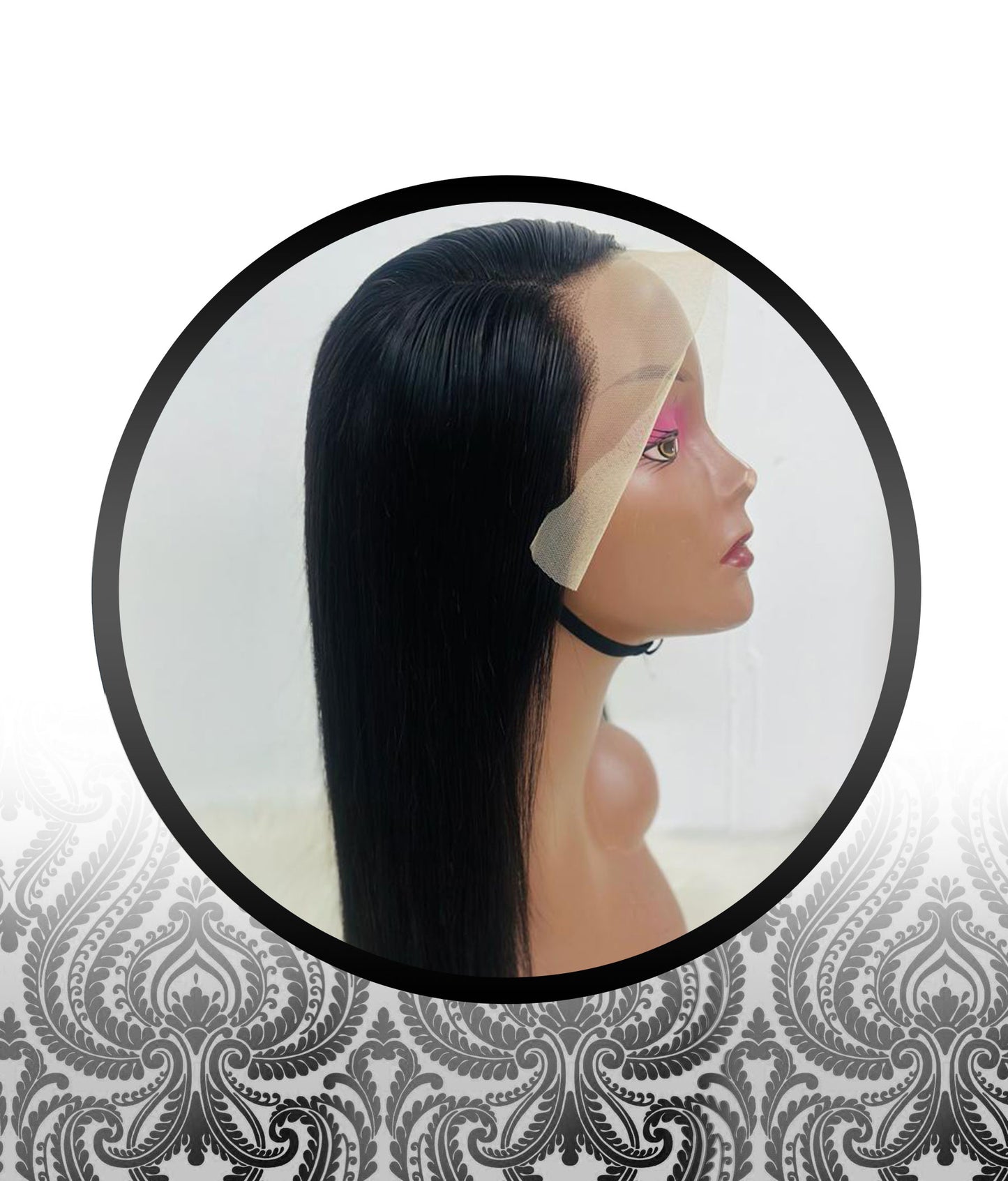 10" Human HairBlend Bone Straight Lace Frontal Wig