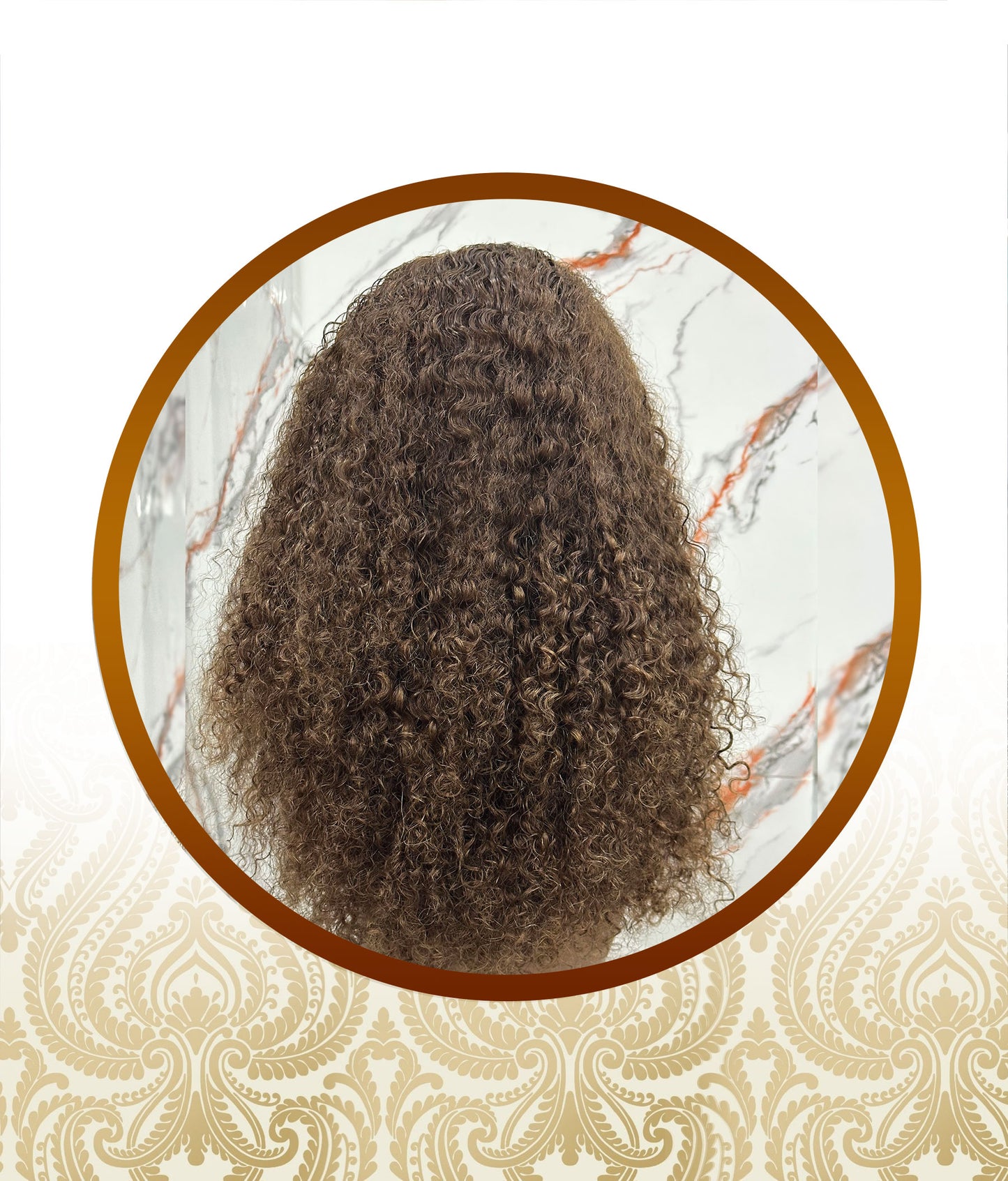 20" Chocolate Brown Exotic Mongolian Water Curl Double Drawn Frontal