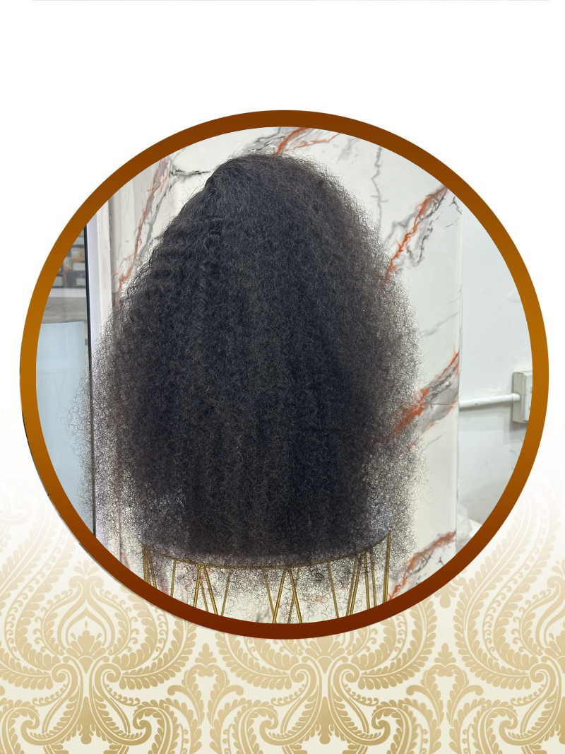 26" Malaysian Kinky Double Drawn Glueless Lace Frontal Unit