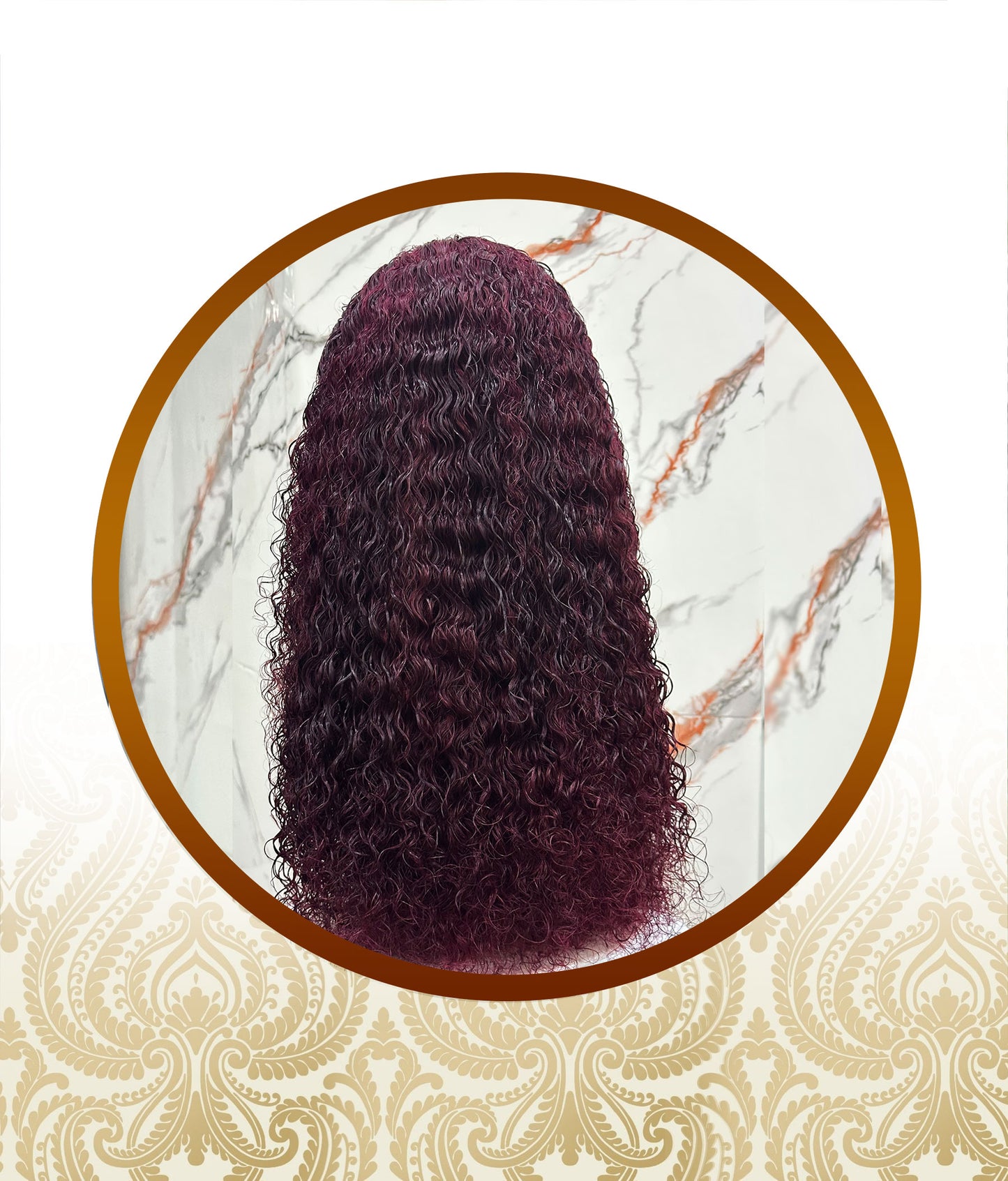 20 Inch Wine Red Lace Frontal Waterwave Double Drawn Unit