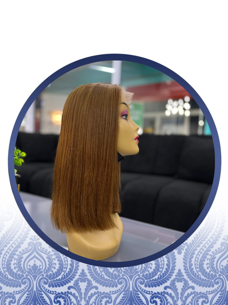 14" Glueless Caramel Brown Lace Frontal Wig