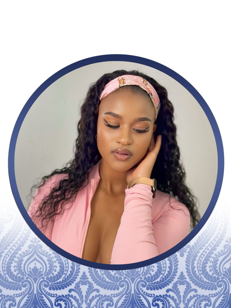 22" Waterwave Peruca Glueless Headband Wig + styling scarf