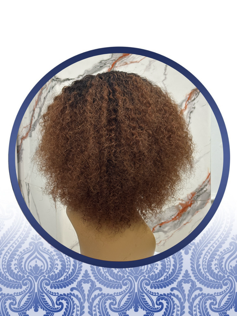 12” Ombre Brown Malaysian Curls Headband Wig