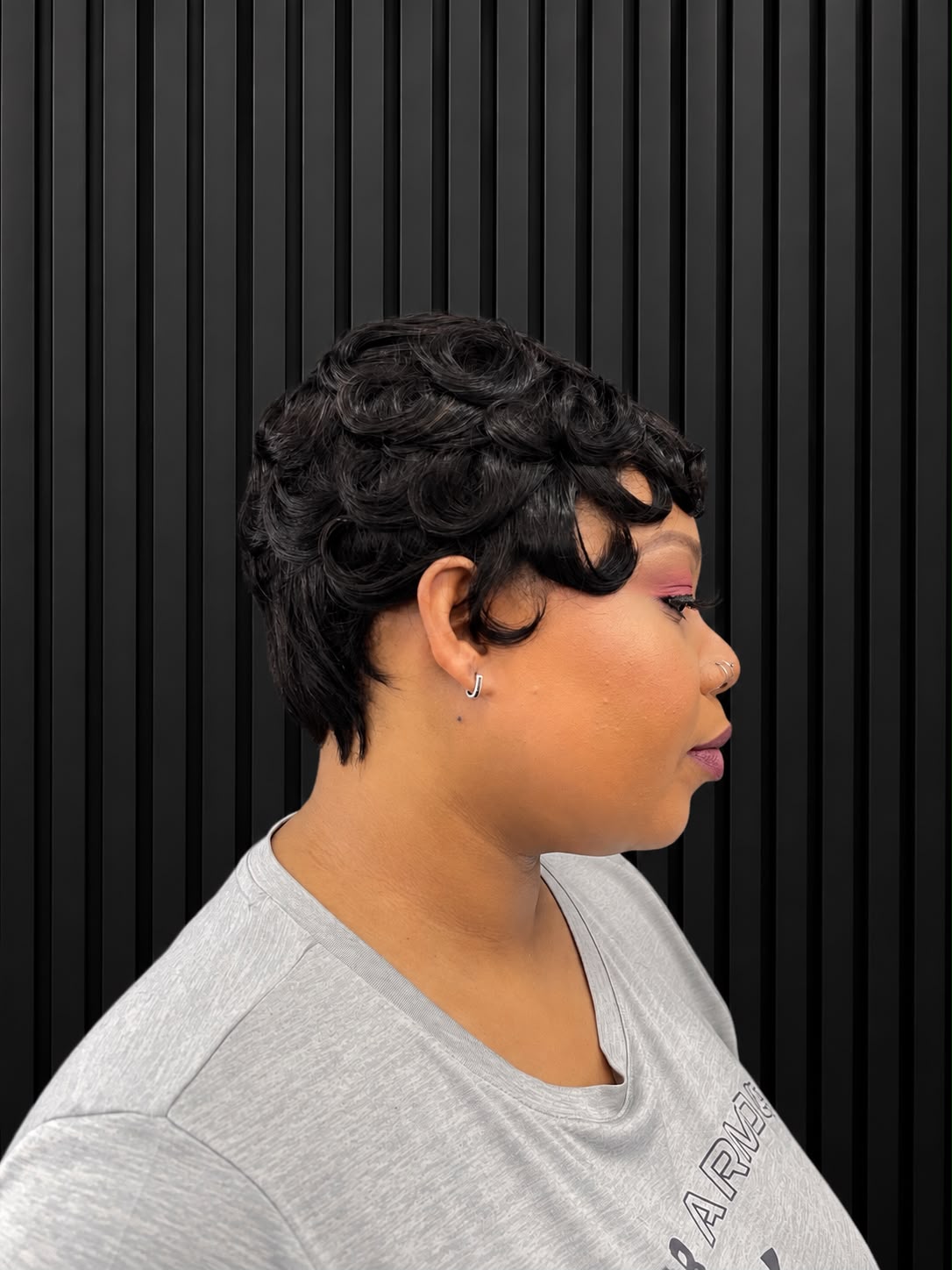 Natural Wavy Short Glueless Black Pixie Wig