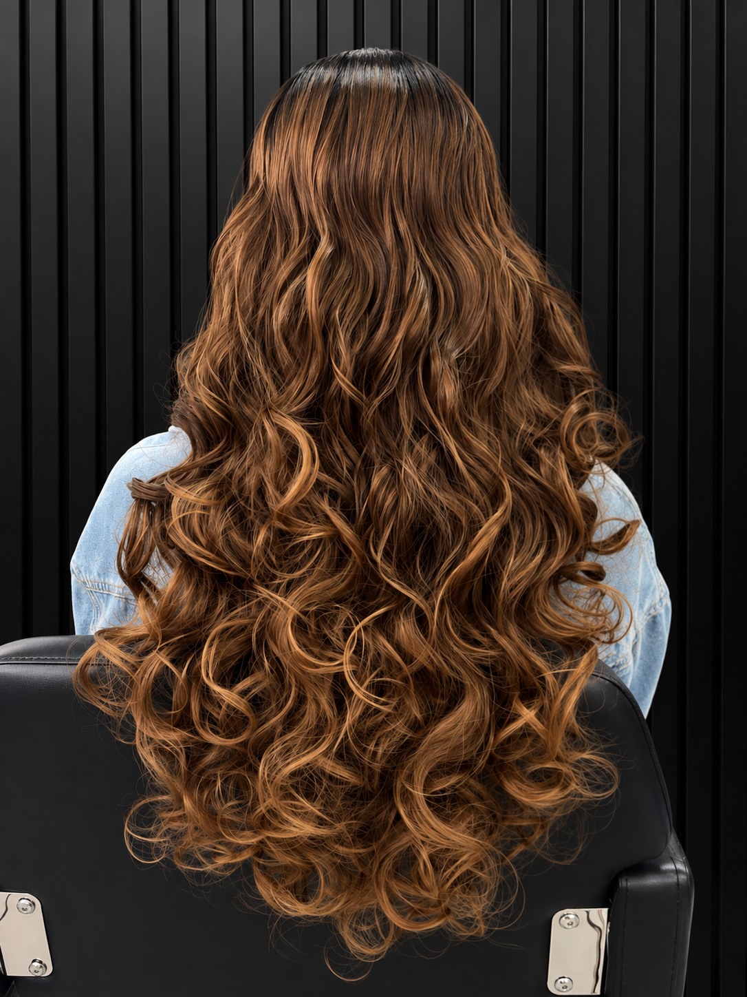 30" HUMAN HAIRBLEND OMBRE CHOCOLATE BROWN LACE FRONTAL  WIG