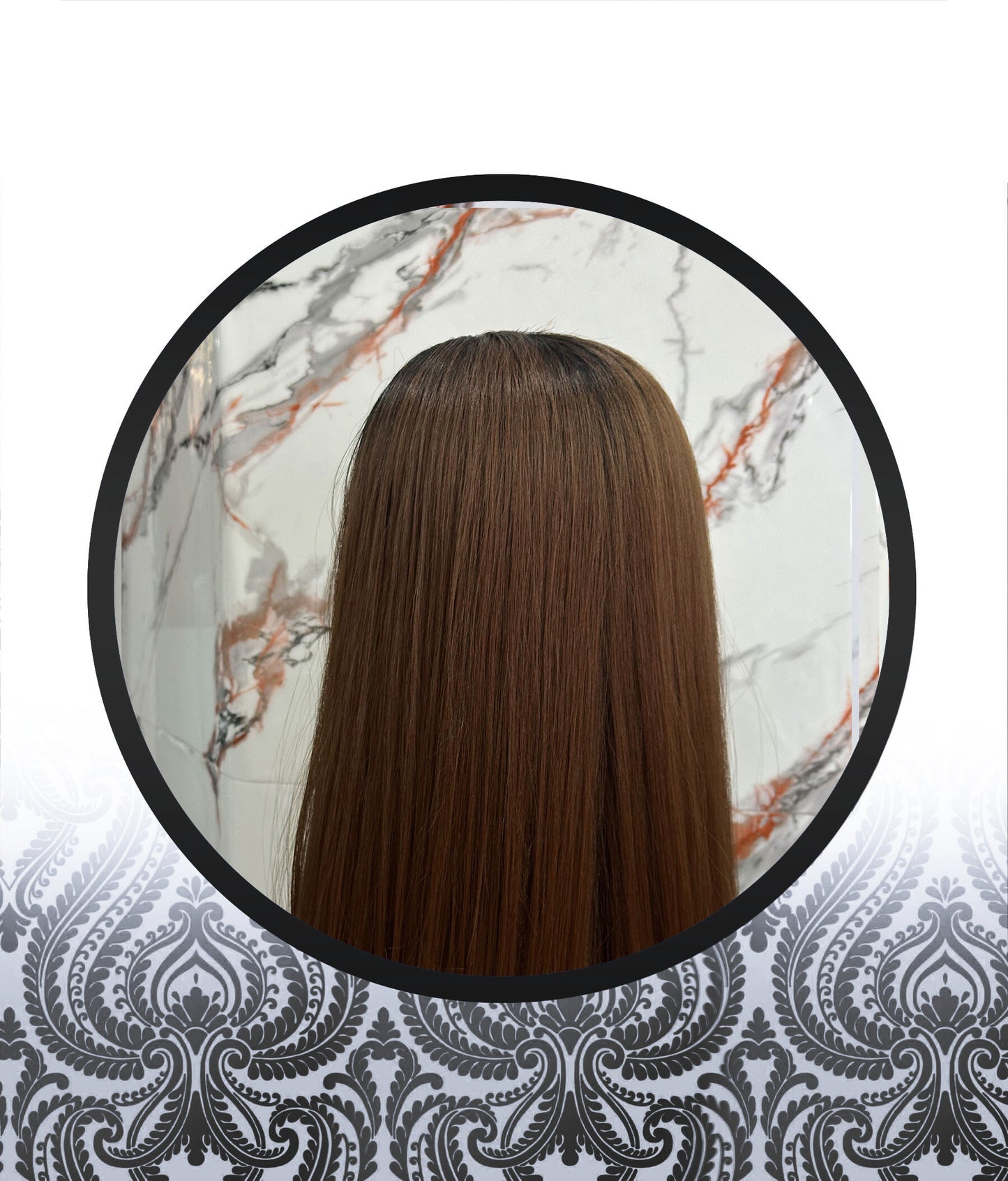 36″ Straight Ombre-Chocolate Brown Human HairBlend Glueless Lace Frontal
