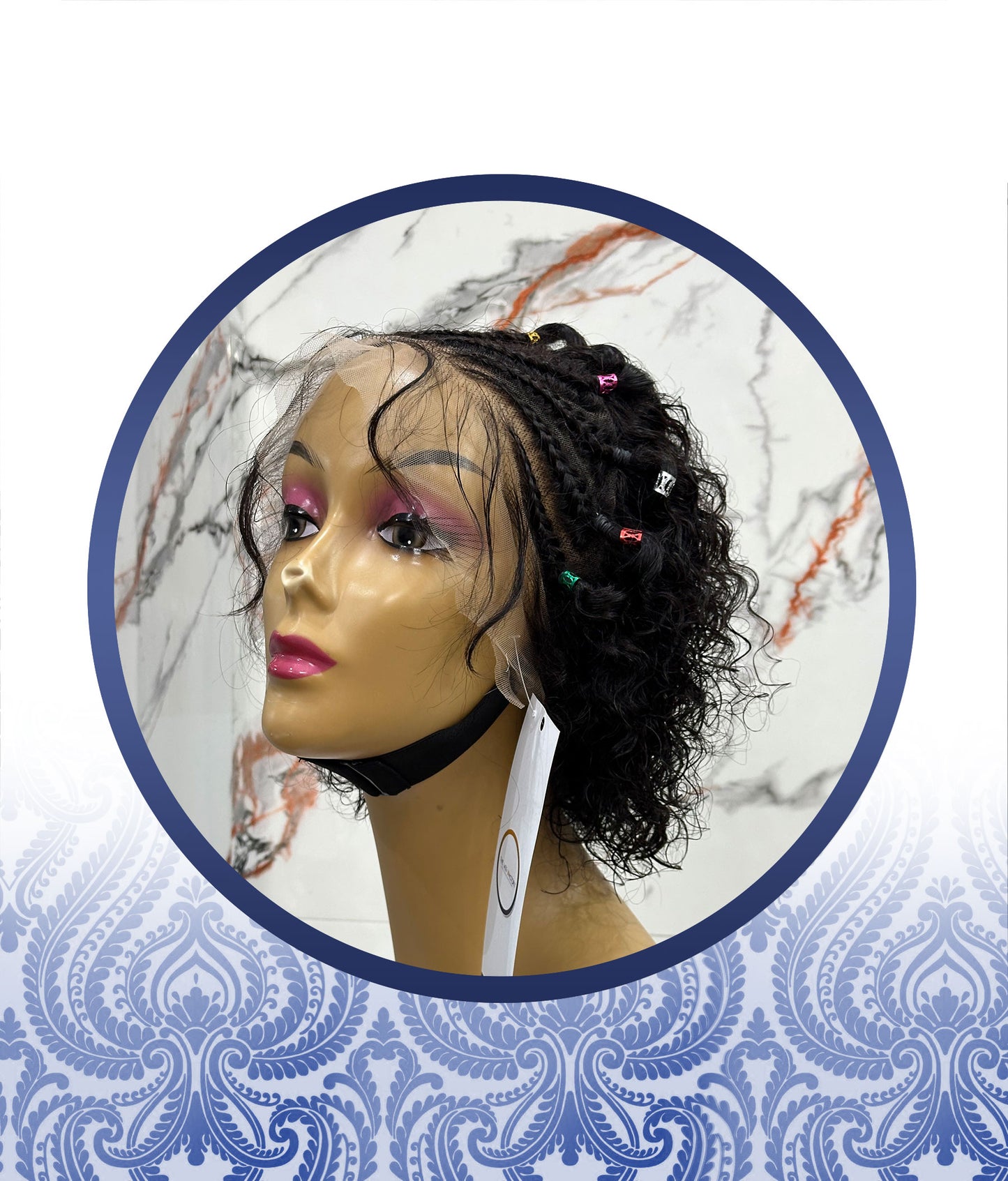 10″ Braided Style Waterwave Frontal Wig