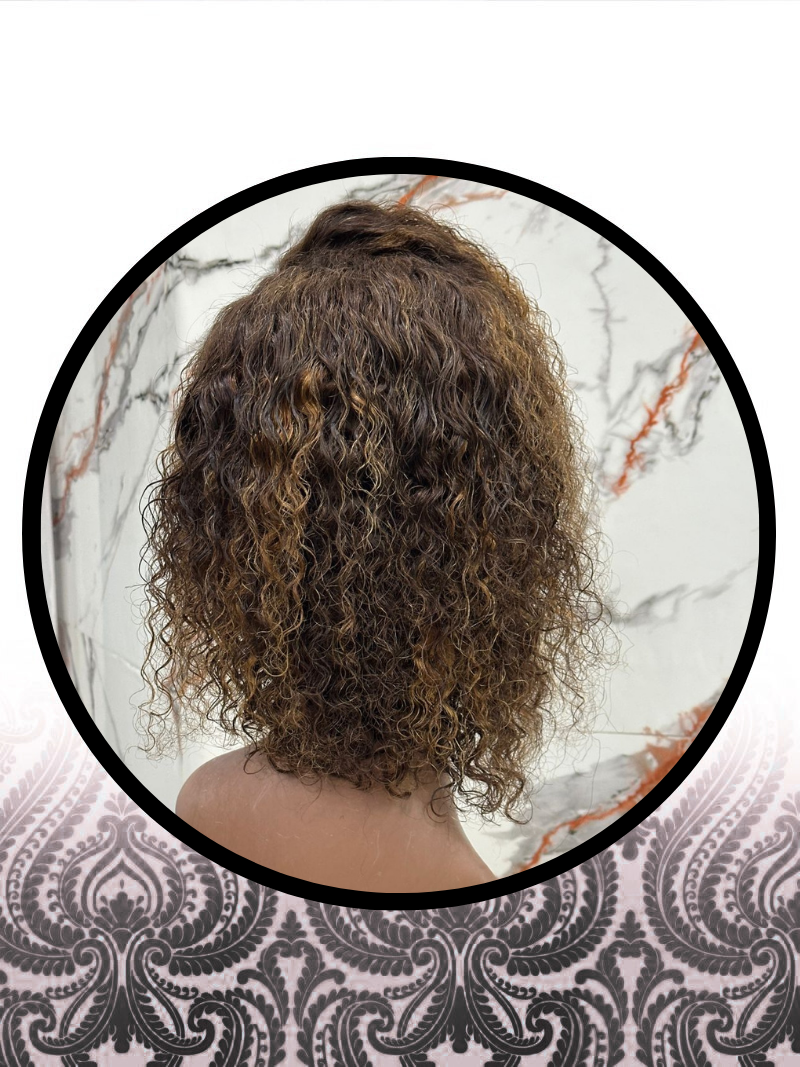 10" Malaysian Curl Highlighted Lace Frontal Grade10 Wig