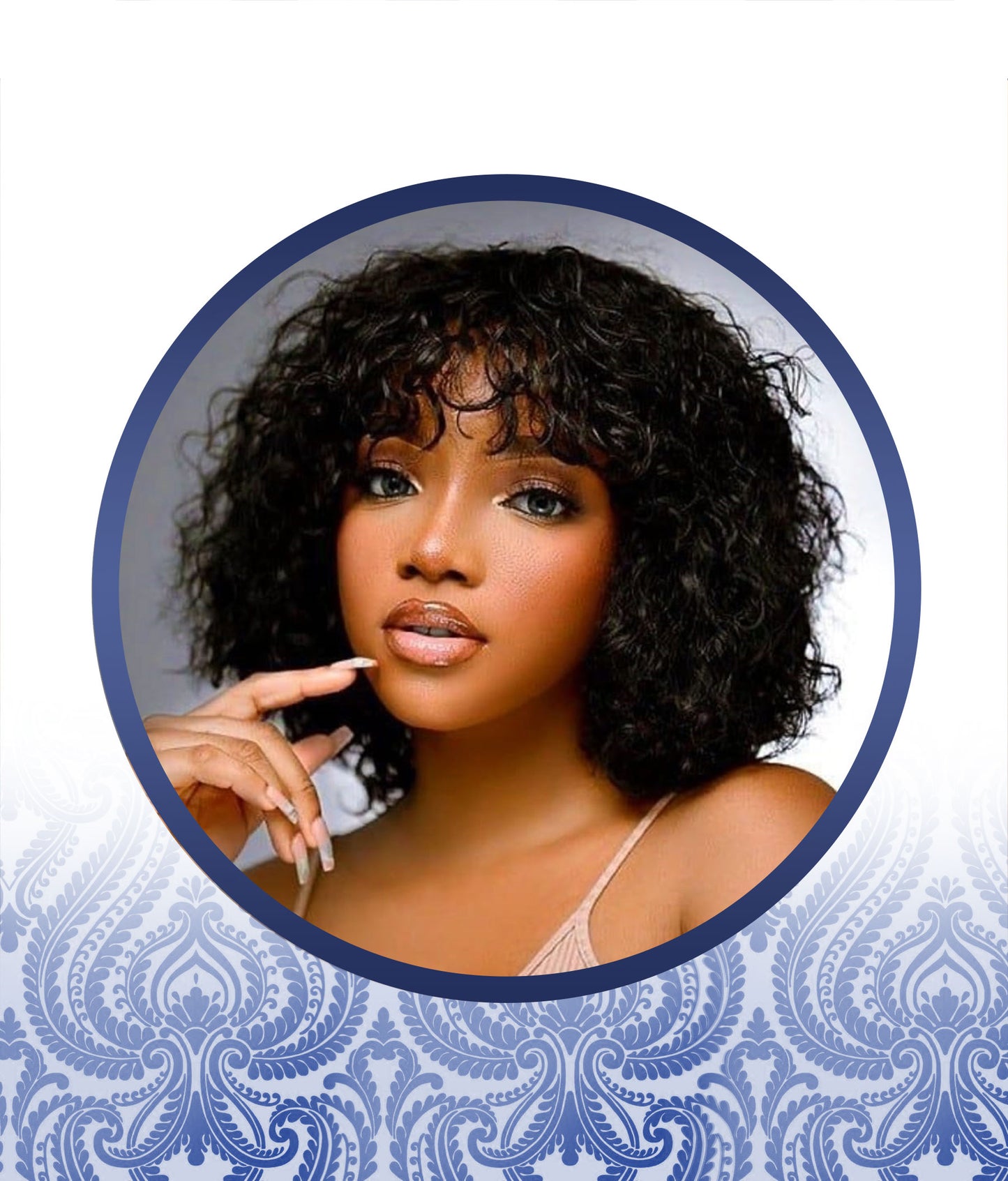 10" Italian Curl fringe Wig
