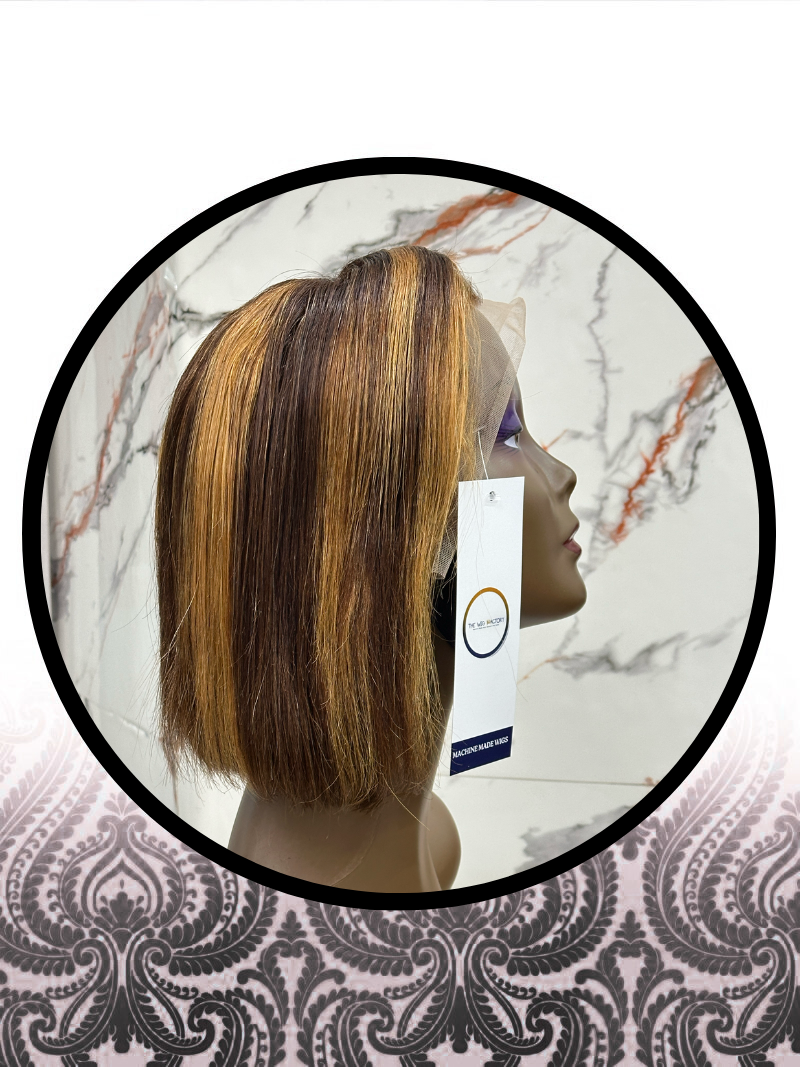 10" Straight Highlighted Lace Frontal Grade10 Wig