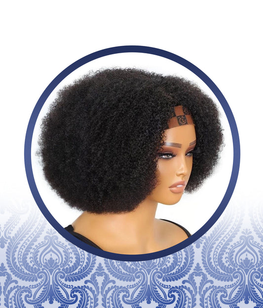 12" Glueless Headband Malaysian Curl Wig