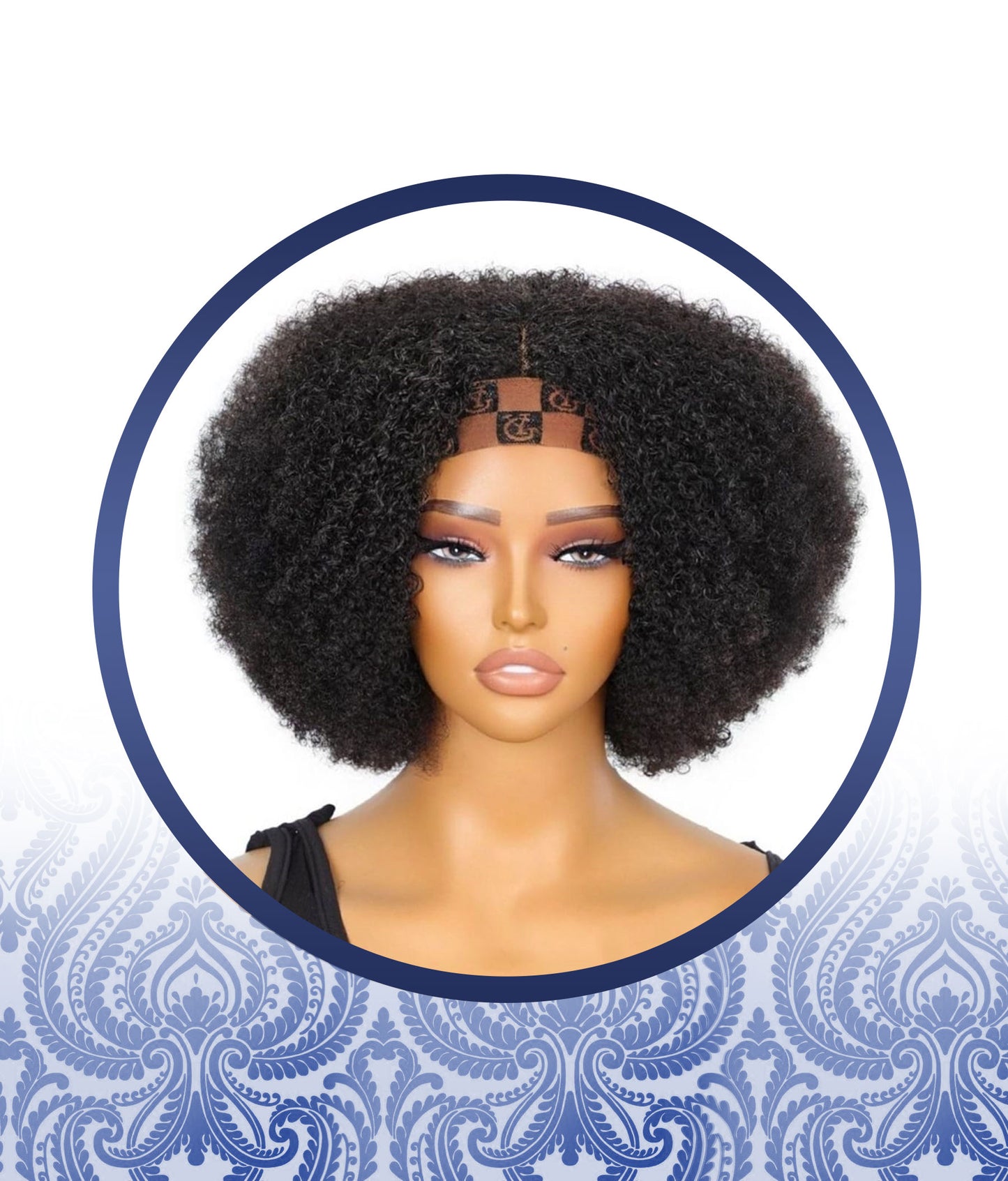 12" Glueless Headband Malaysian Curl Wig