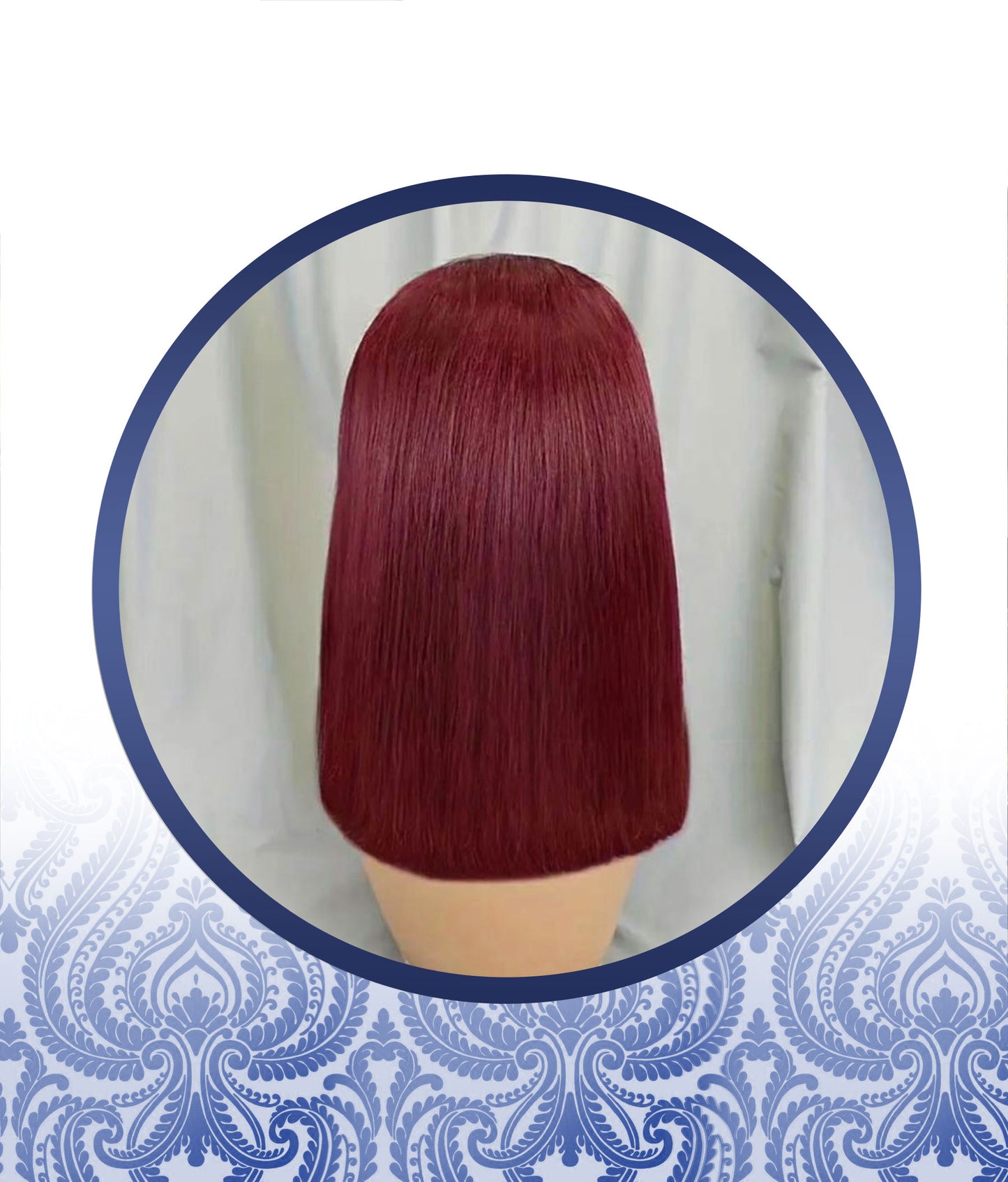 14" Rose Red Full Frontal Wig