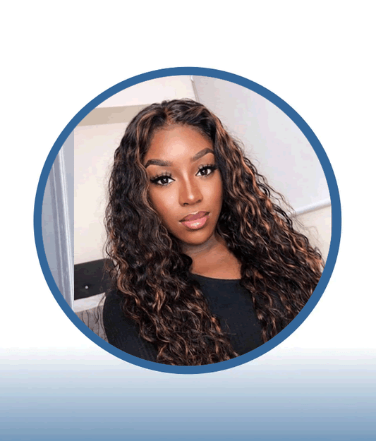 20" Highlighted Lace Frontal Waterwave Wig