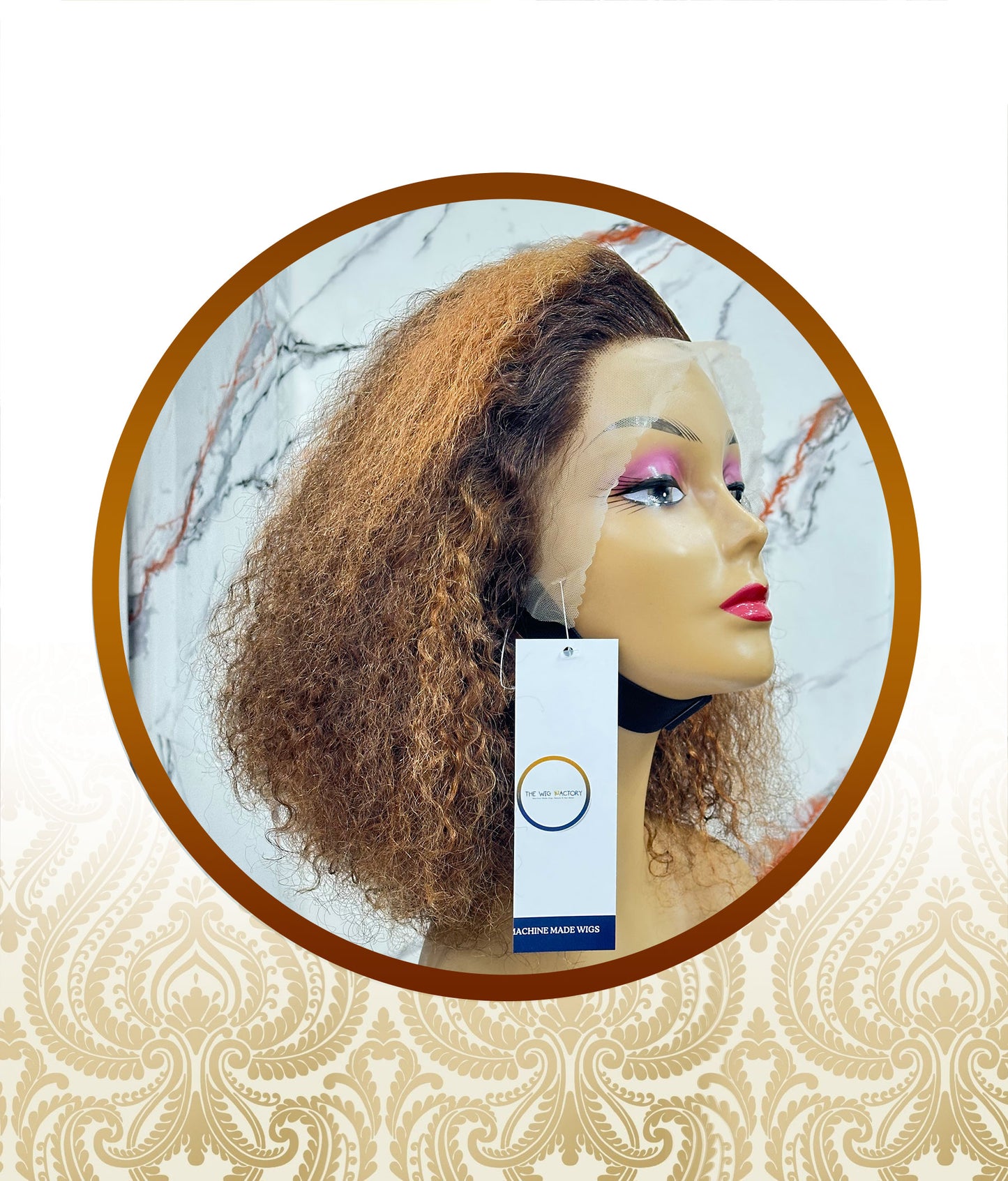 14″ Mixed color Highlighted Exotic Afro Mongolian Water Curl Double Drawn Frontal Unit