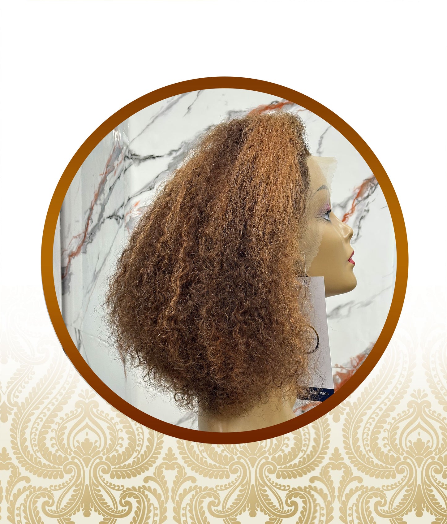 14″ Mixed color Highlighted Exotic Afro Mongolian Water Curl Double Drawn Frontal Unit