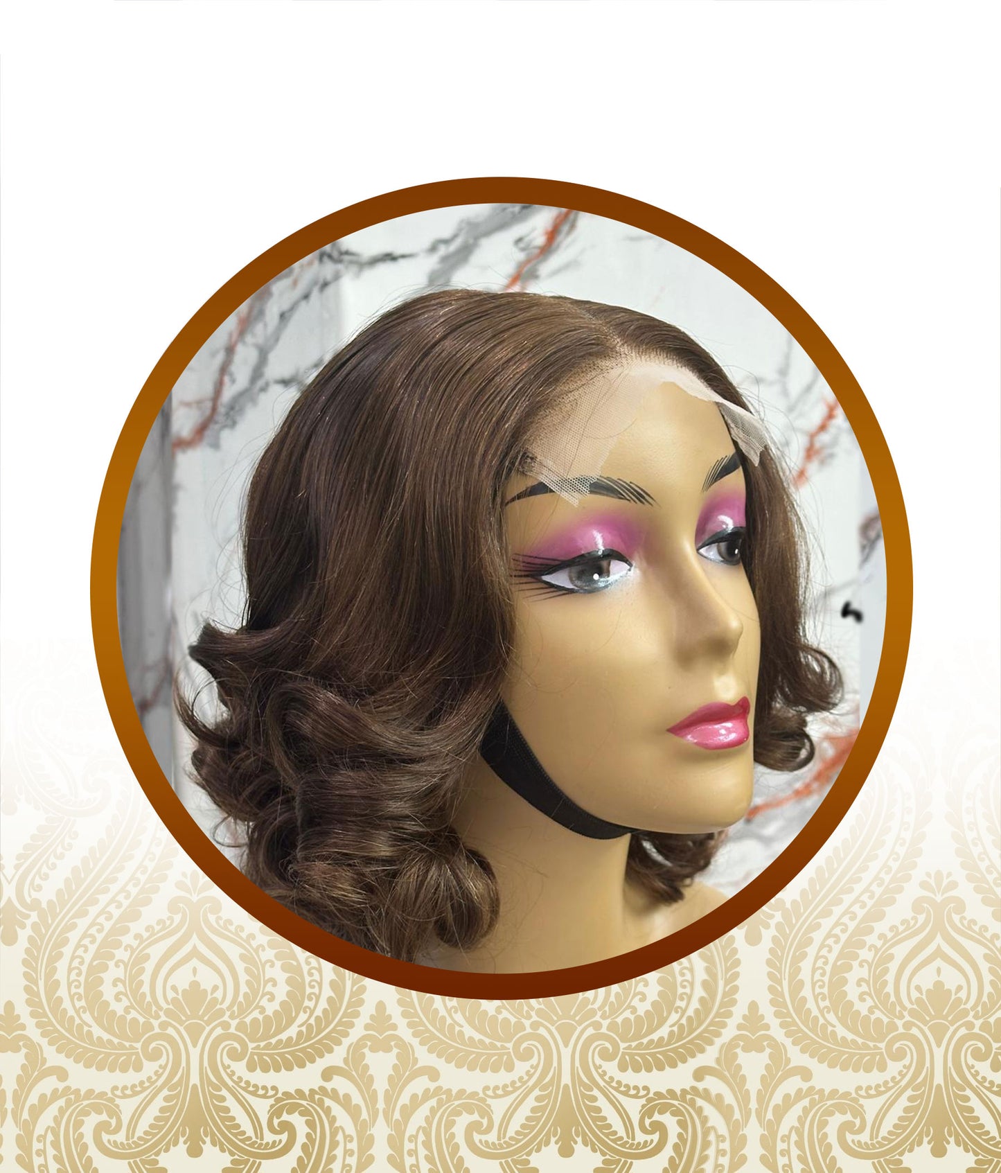14" 5x5 Glueless Chocolate Brown Bouncy Body-Loose Wave Double-Drawn Unit
