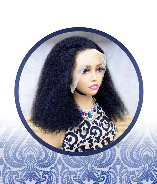16 Malaysian Curly 13x4 Frontal Lace Wig