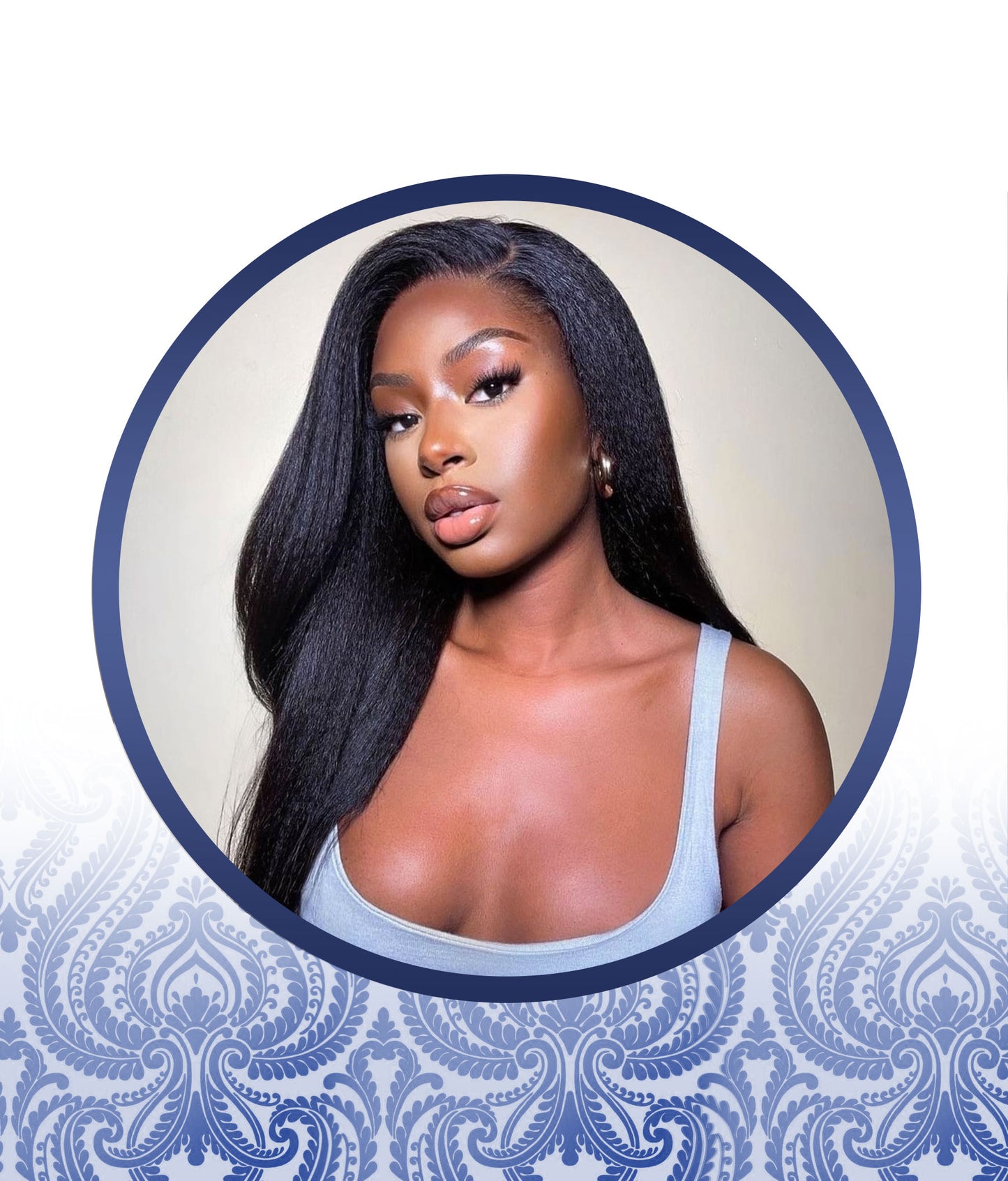 20" kinky straight Full Frontal Lace Wig