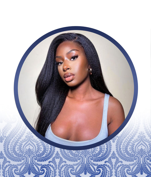 20" kinky straight Full Frontal Lace Wig