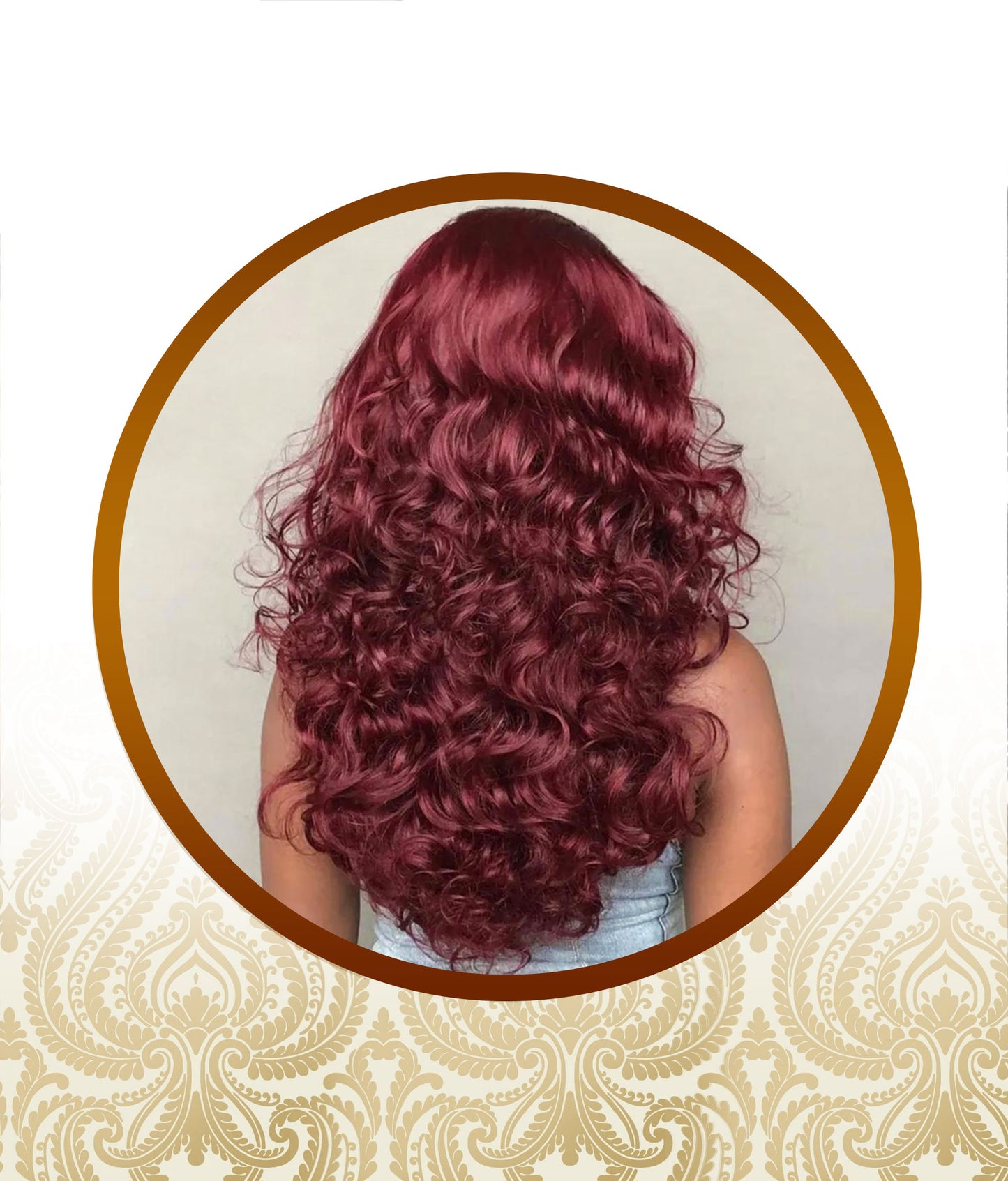 24'' Glueless WineRed Bouncy Body-Loose Wave Double-Drawn Unit
