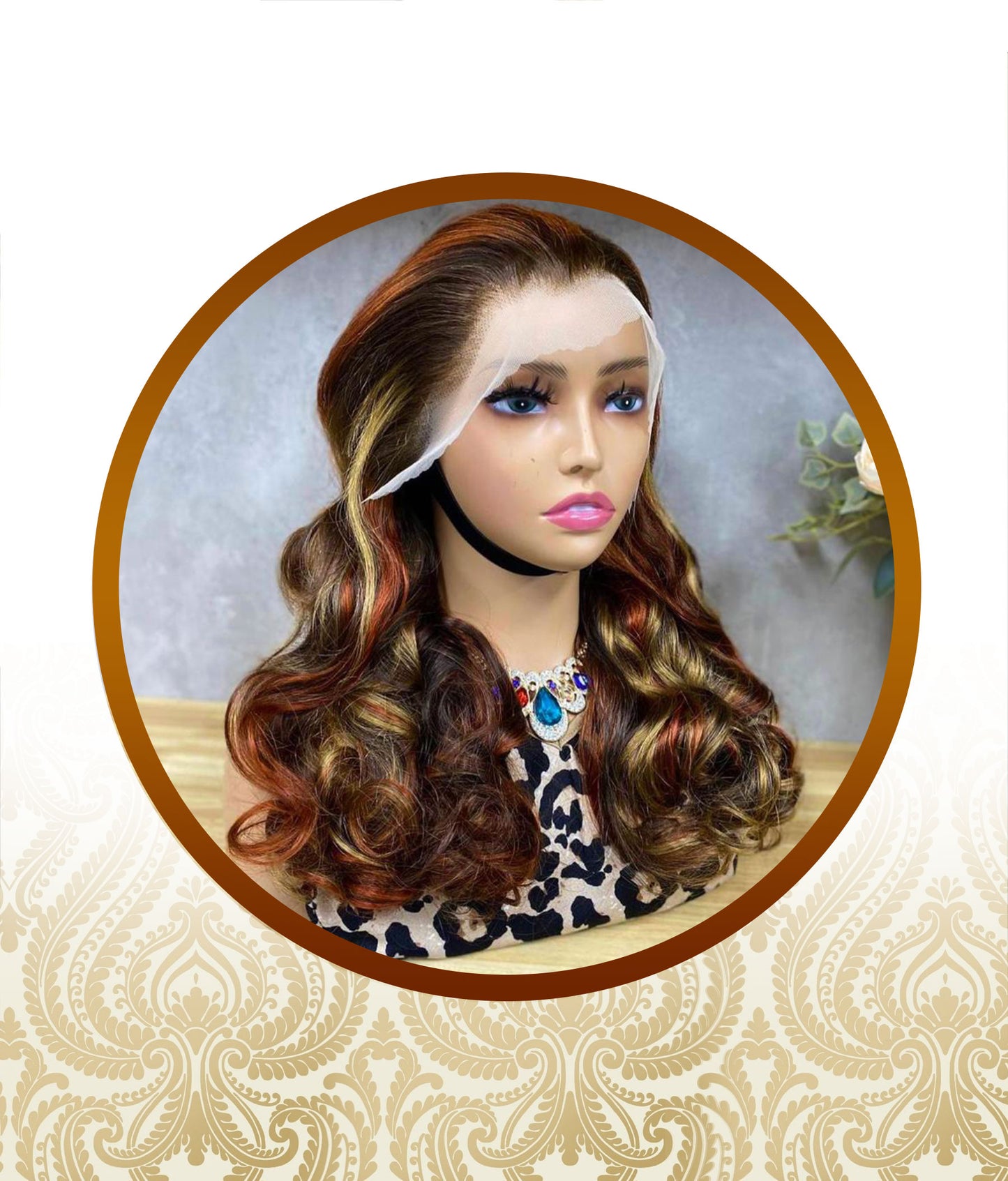 24" Glueless Mixed Highlight Bouncy Body-Loose Wave Double-Drawn Unit