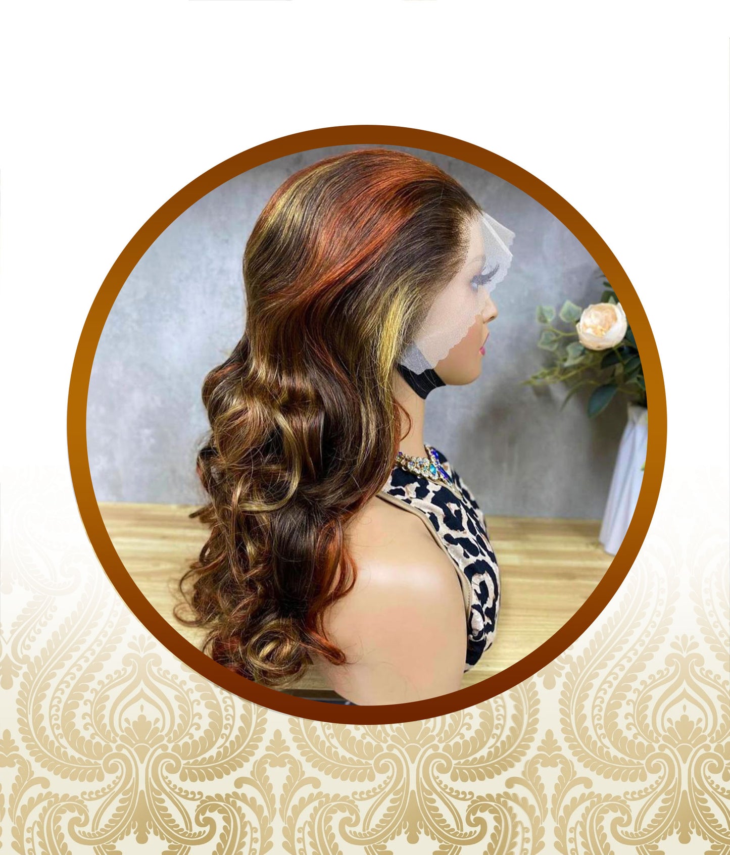 24" Glueless Mixed Highlight Bouncy Body-Loose Wave Double-Drawn Unit