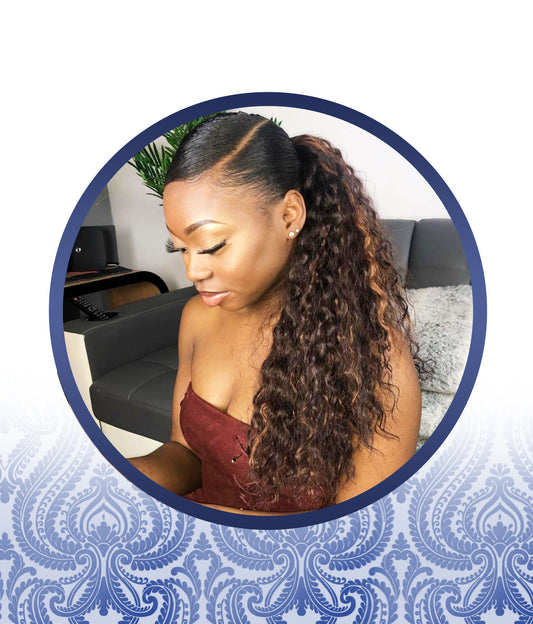 22" Highlighted Waterwave Ponytail