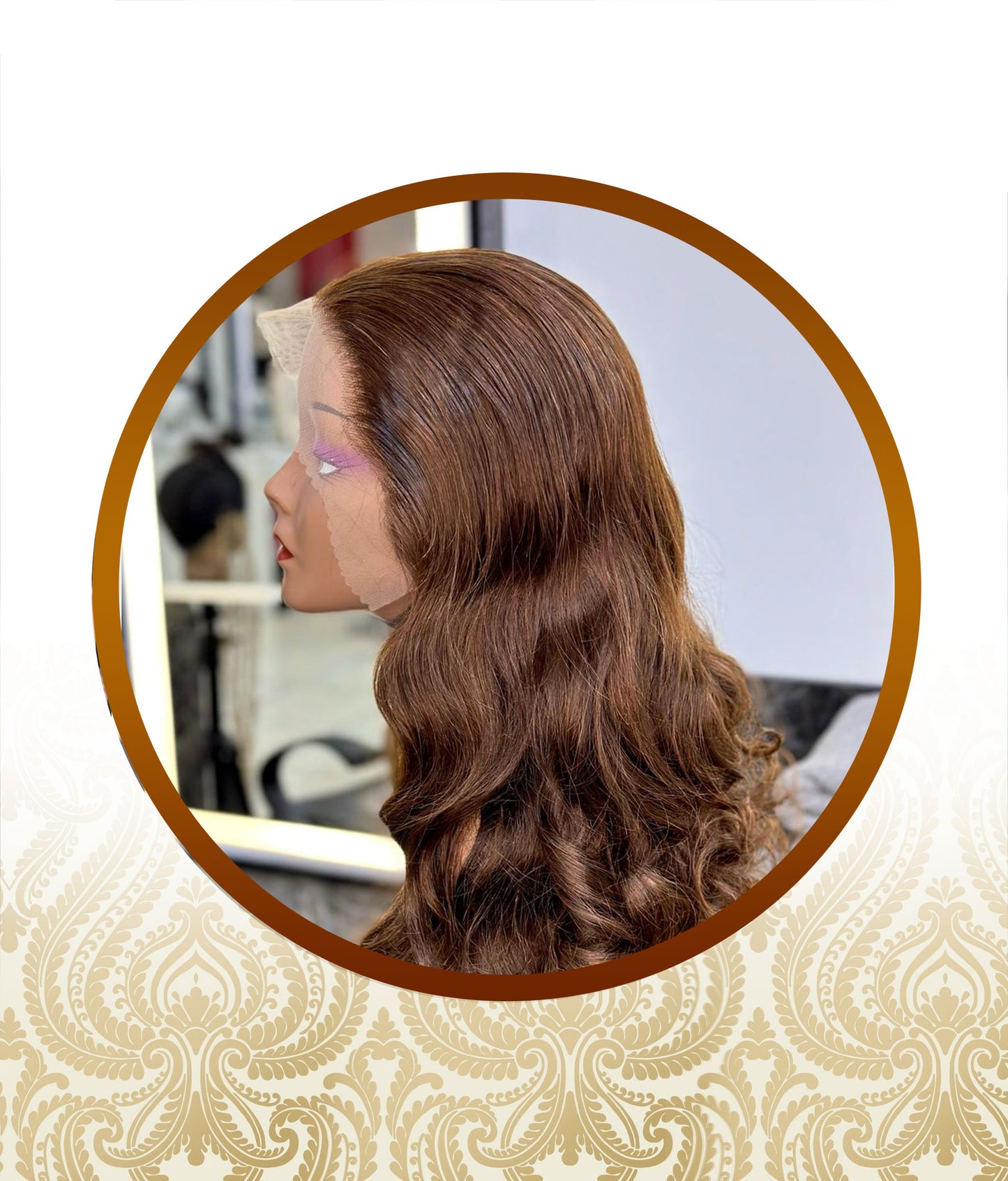 24 Luxury Chocolate Brown Bouncy Body-Loose Wave Lace Frontal Double-Drawn Unit