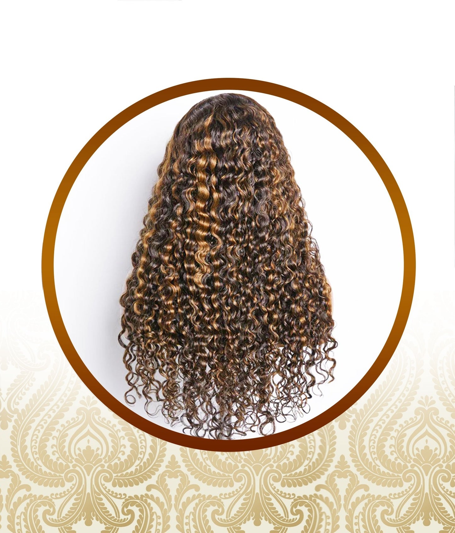 24" Glueless Brown Highlighted Double Drawn Deepwave 4x4 Lace Wig