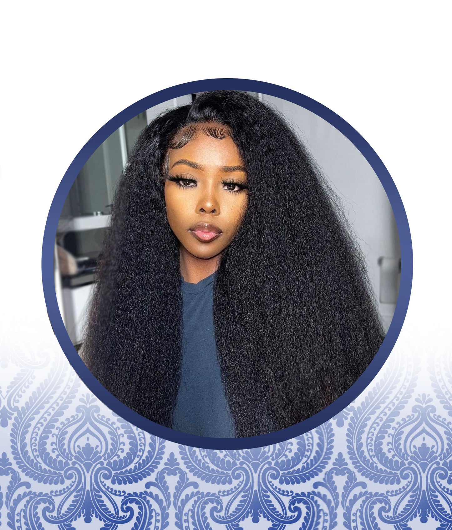 28" Lace Frontal Kinky Straight Pre-plucked Fully Customized Wig