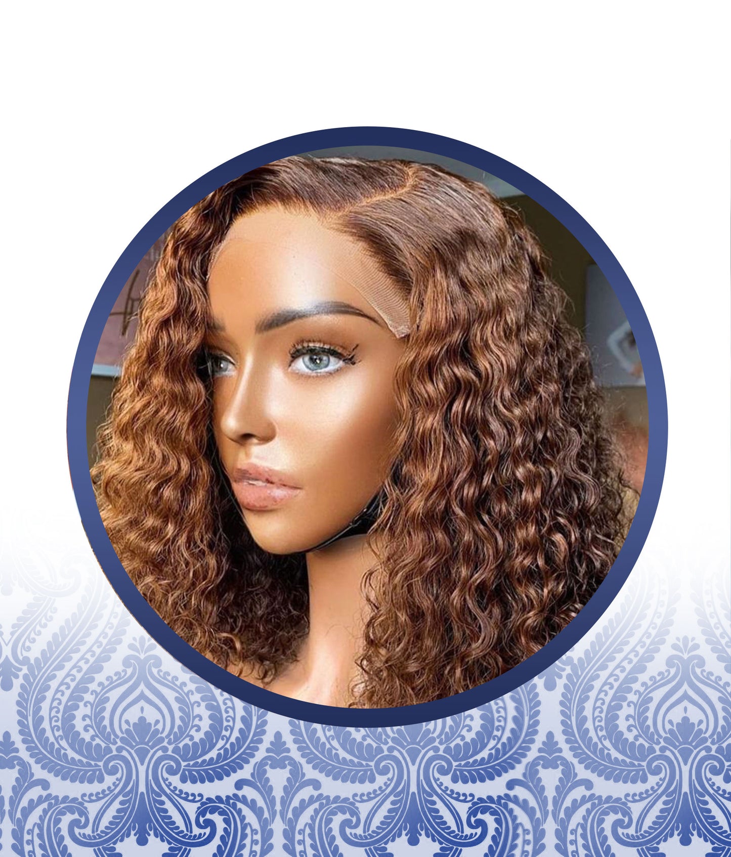 12" 4x4 Glueless Chocolate Brown Malaysian Water Curls Wig