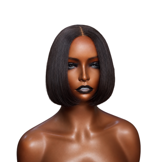 2x6 Raw Single Donor Straight Bob Peruca natural 8"