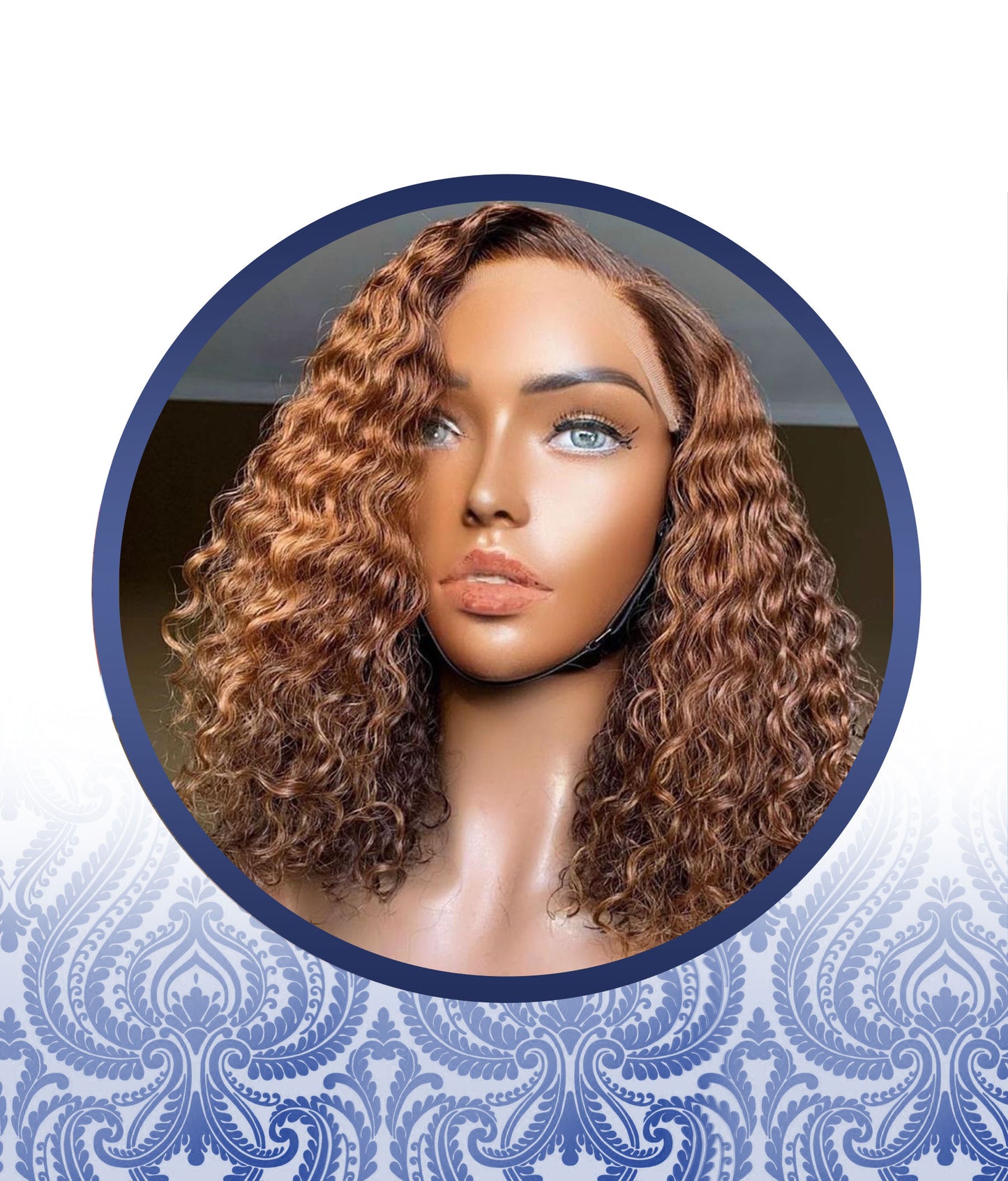 12" 4x4 Glueless Chocolate Brown Malaysian Water Curls Wig